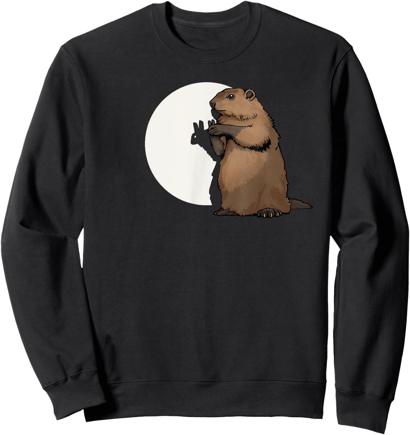 Groundhog Day Shadow Puppet Funny Gift Sweatshirt - Sweatshirt | Black