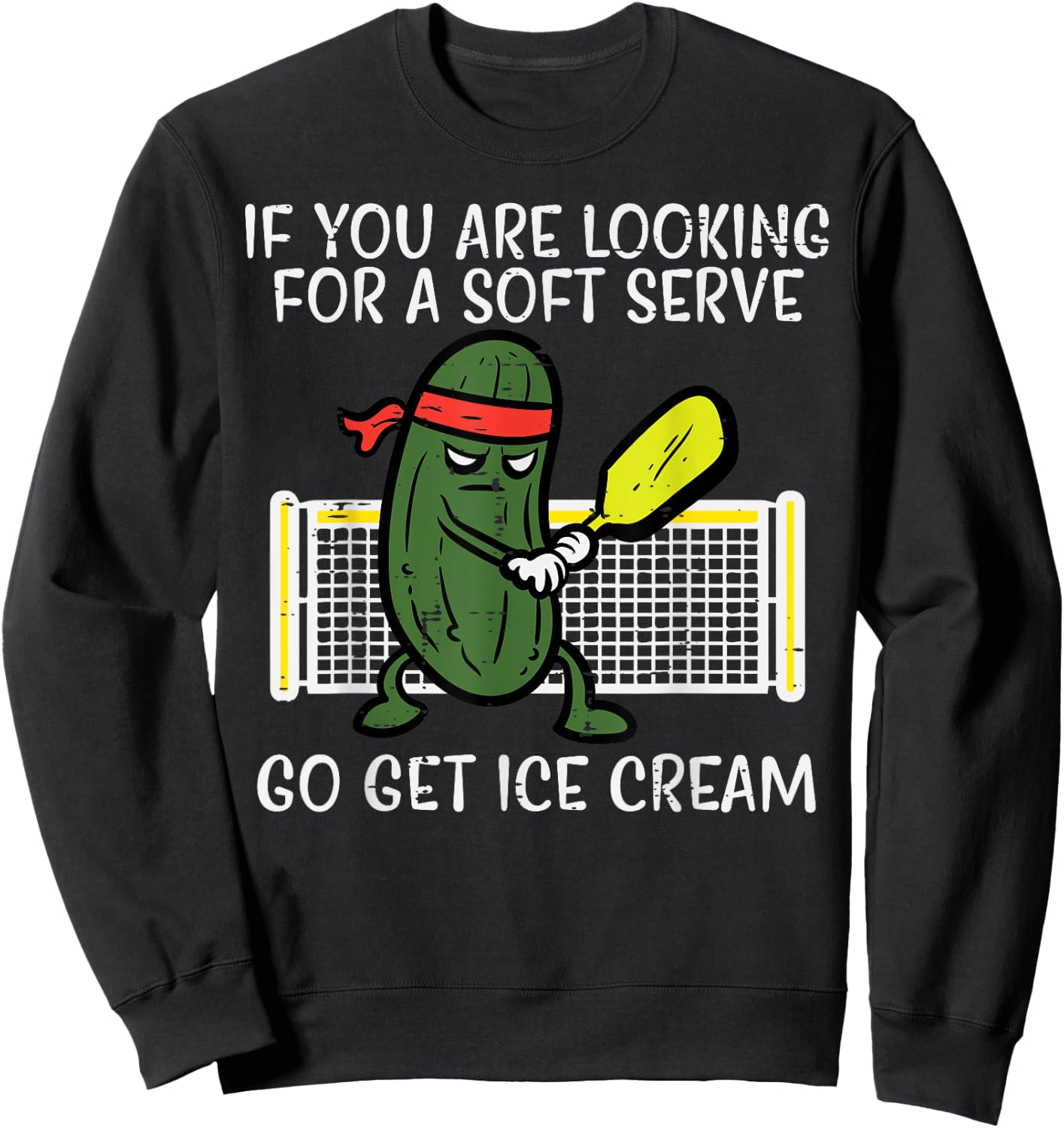 Pickleball Looking For Soft Serve Ice Cream Men Women Kids Sweatshirt - Sweatshirt | Black