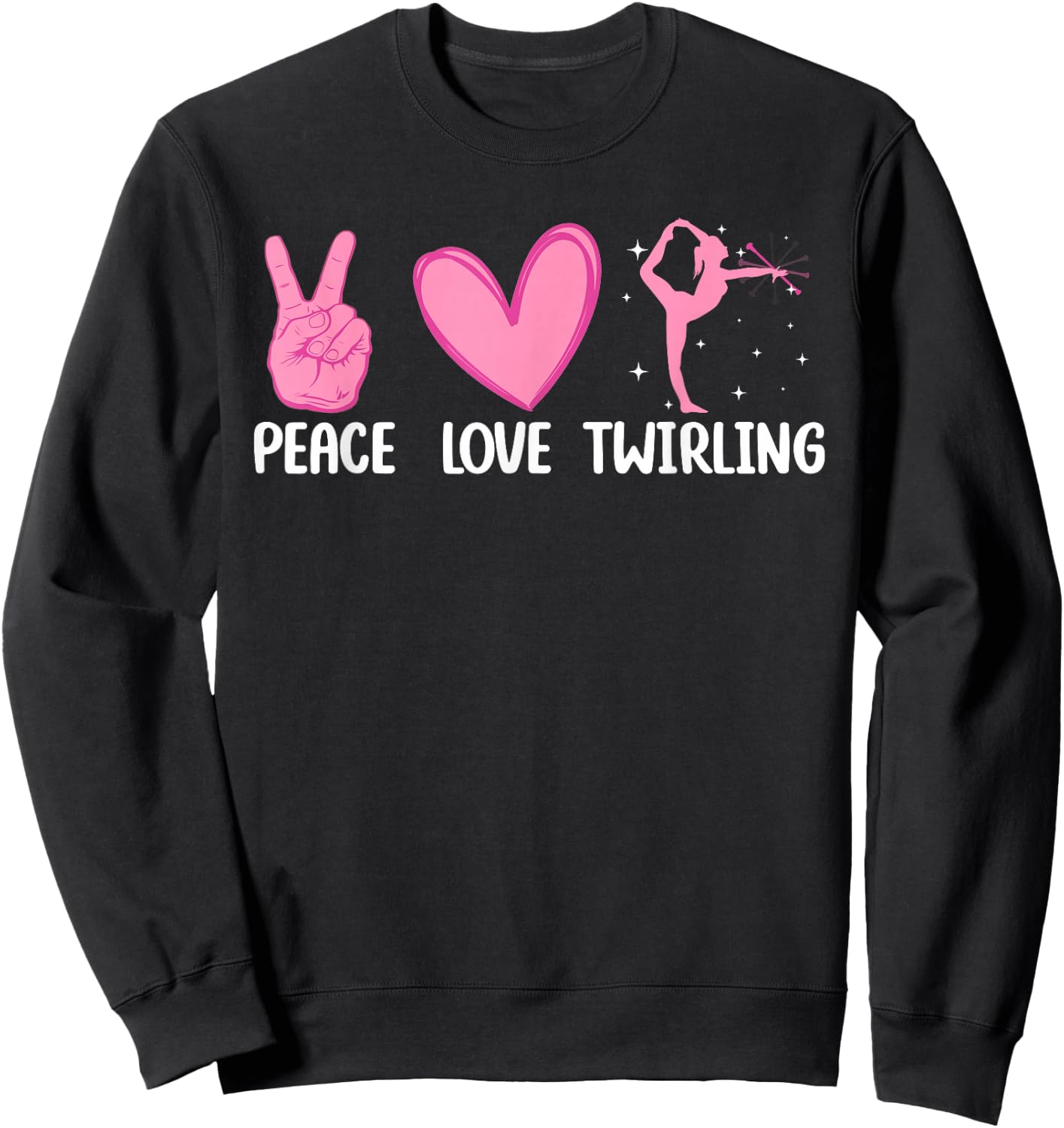 Funny Baton Twirling Design For Girls Women Baton Twirlers Sweatshirt - Sweatshirt | Black