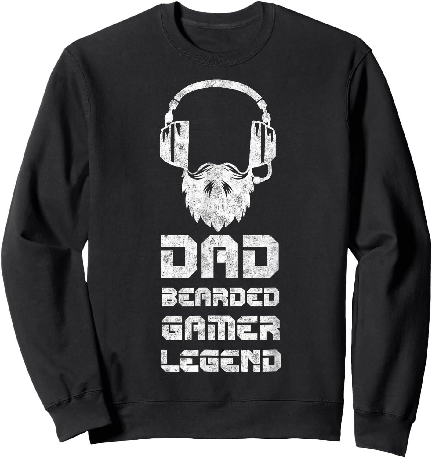Dad Bearded Gamer Father's Day Humor Bearded Daddy Gamer Sweatshirt - Sweatshirt | Black