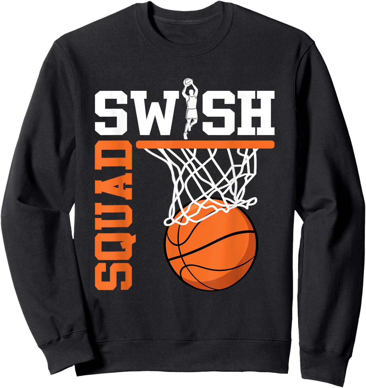 Swish Squad Girl Basketball Player Sweatshirt - Sweatshirt | Black