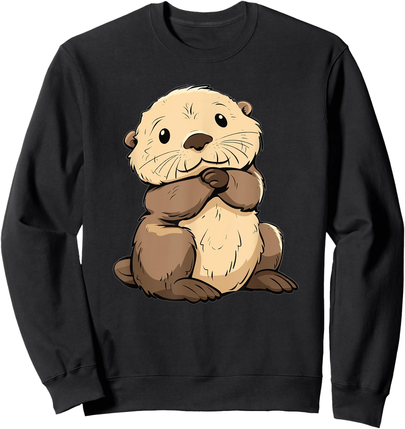 Cute Sea Otter Sweatshirt - Sweatshirt | Black