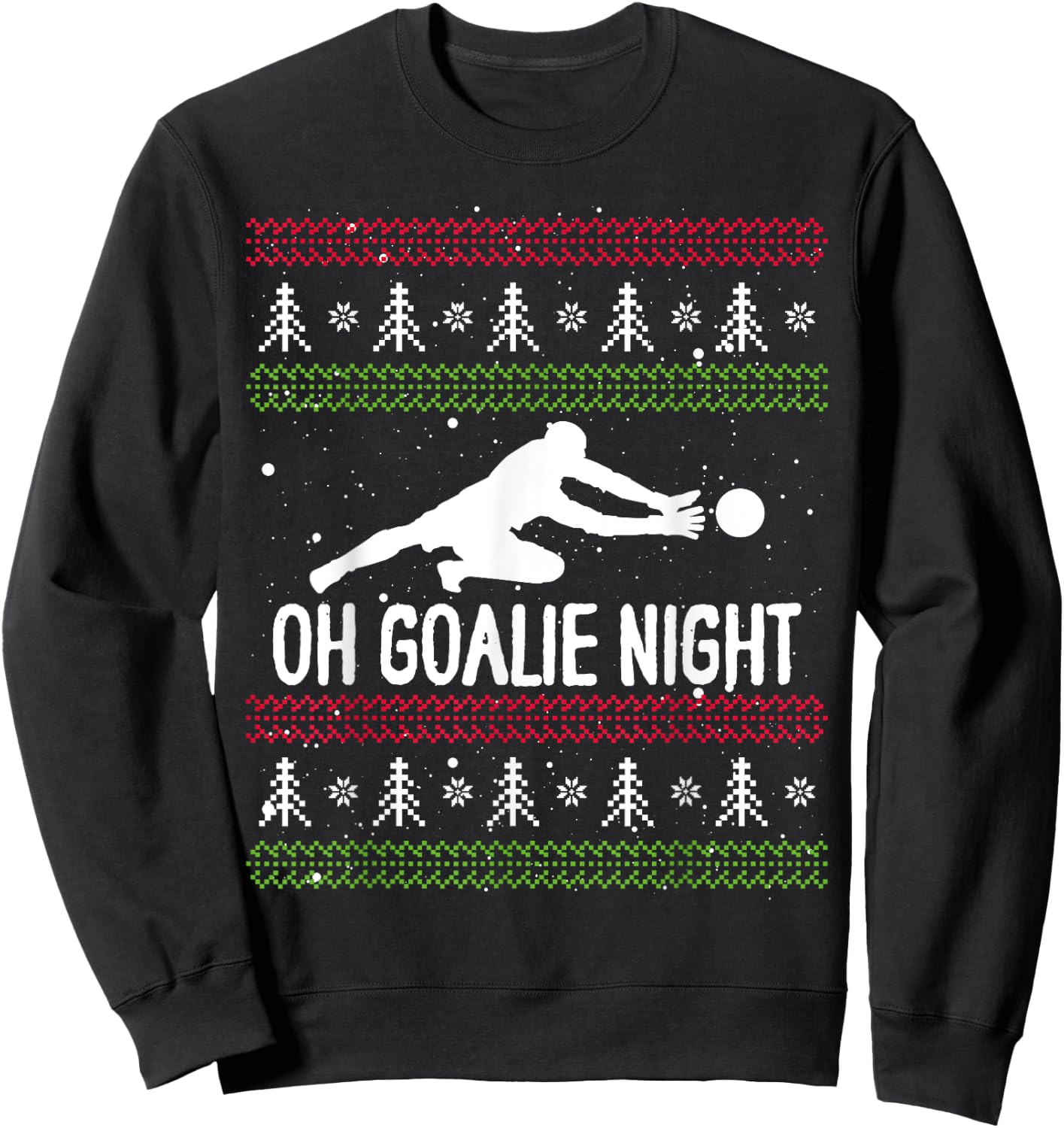 Christmas Soccer Player Xmas Day Goalkeeper Santa Claus Sweatshirt - Sweatshirt | Black