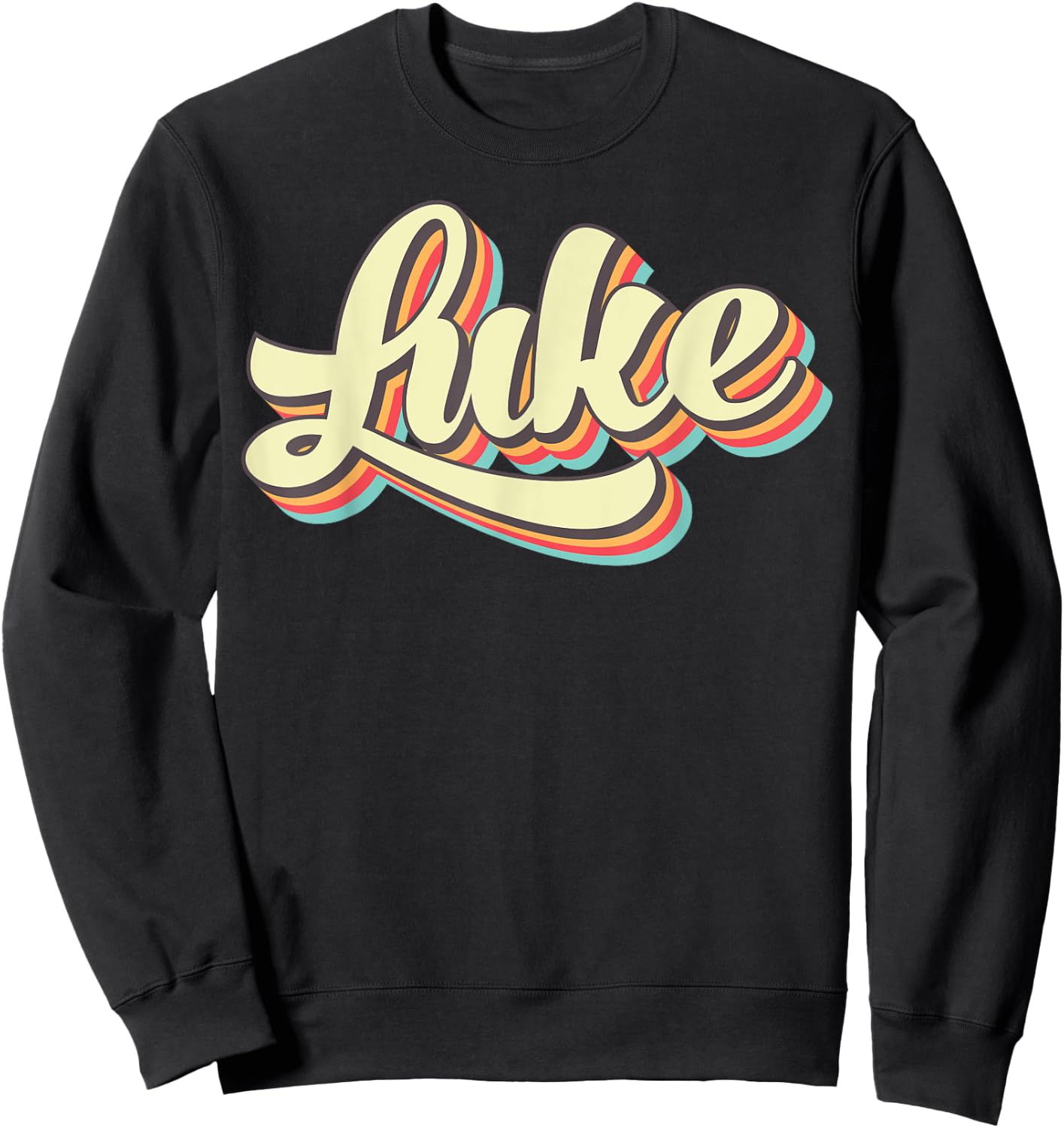 Luke Retro Art Baseball Font Vintage Sweatshirt - Sweatshirt | Black