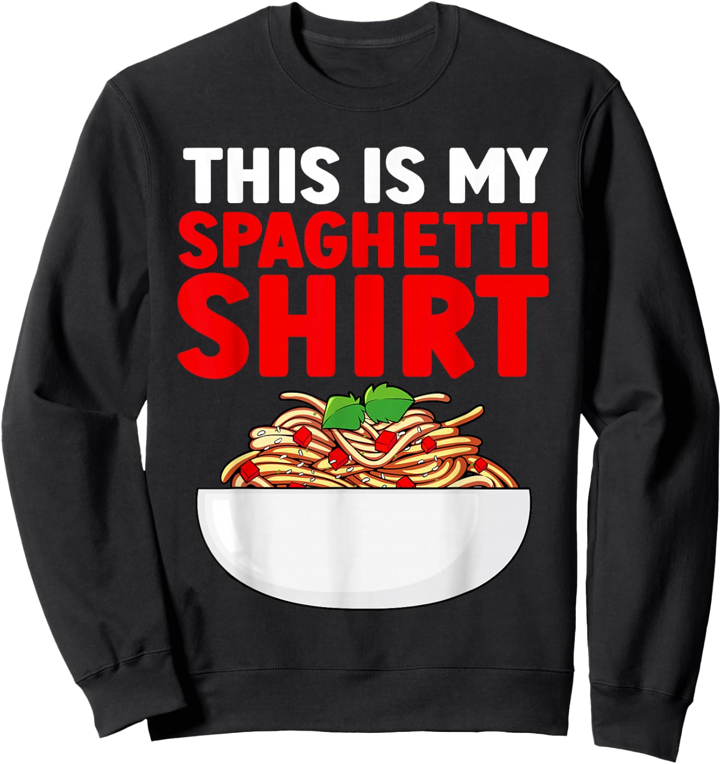 Cute Spaghetti Art Women Kids Pasta Spaghetti Lover Sweatshirt - Sweatshirt | Black