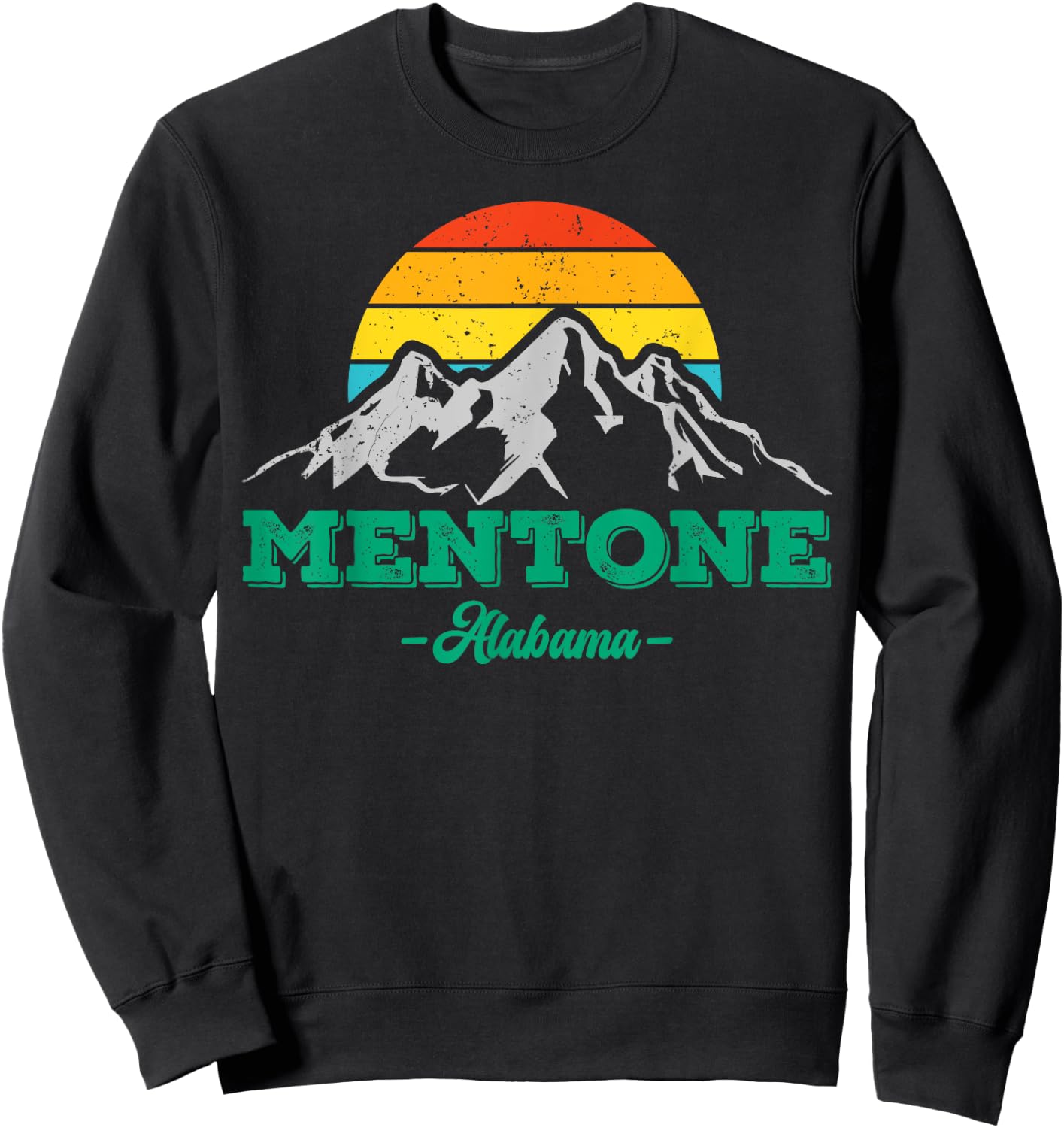 Mentone Alabama Souvenirs Vintage Hiking Mountains Vacation Sweatshirt - Sweatshirt | Black