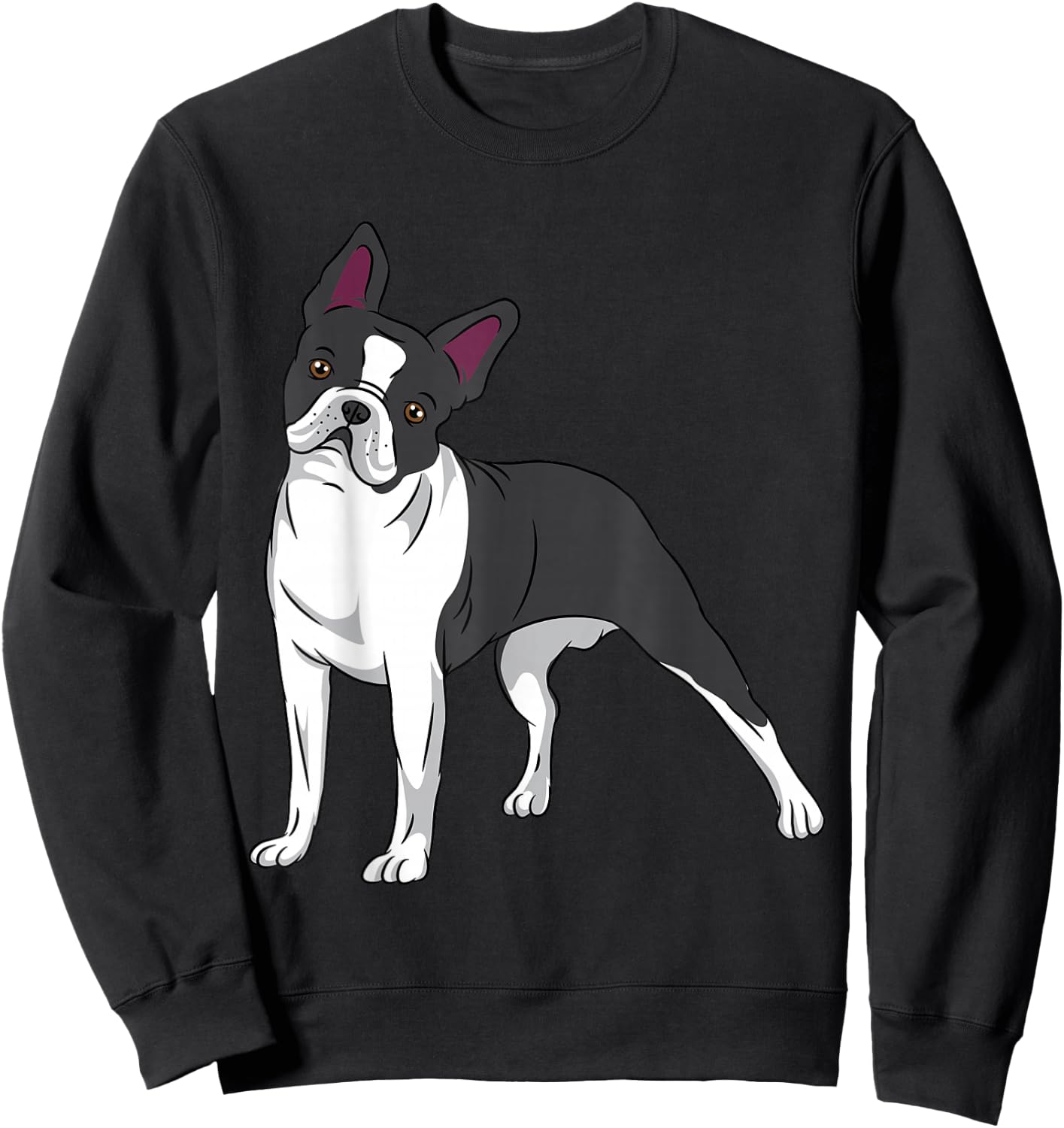 Dog Boston Terrier Puppy Black White Breed Canine Lover Sweatshirt - Sweatshirt | Black