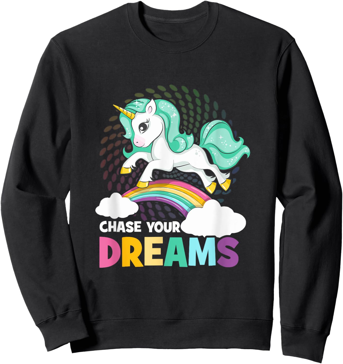 Chase Your Dreams Unicorn Sweatshirt - Sweatshirt | Black