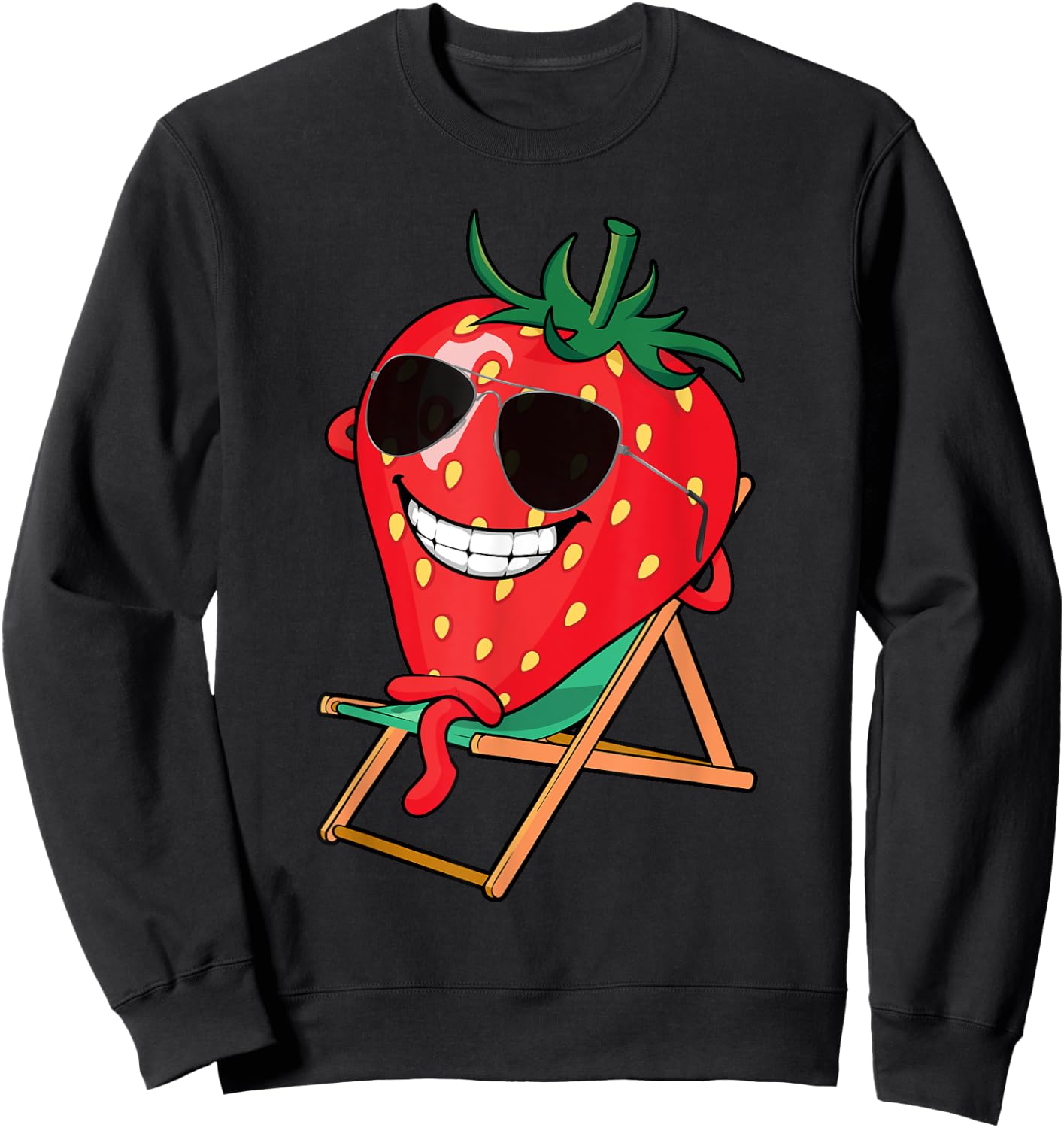 Cute Strawberry Design Women Strawberry Fruit Lover Sweatshirt - Sweatshirt | Black