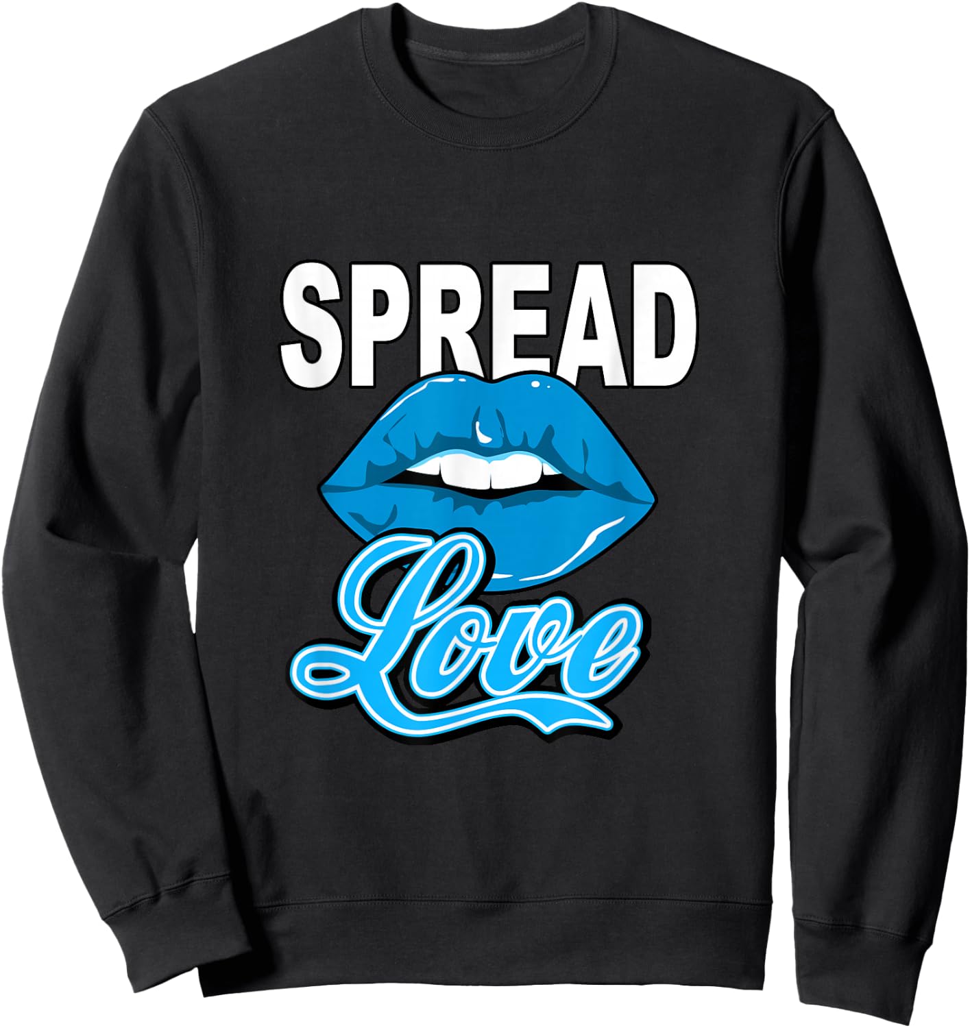 Blue Spread All The LOVE Blue Graphic Sweatshirt - Sweatshirt | Black