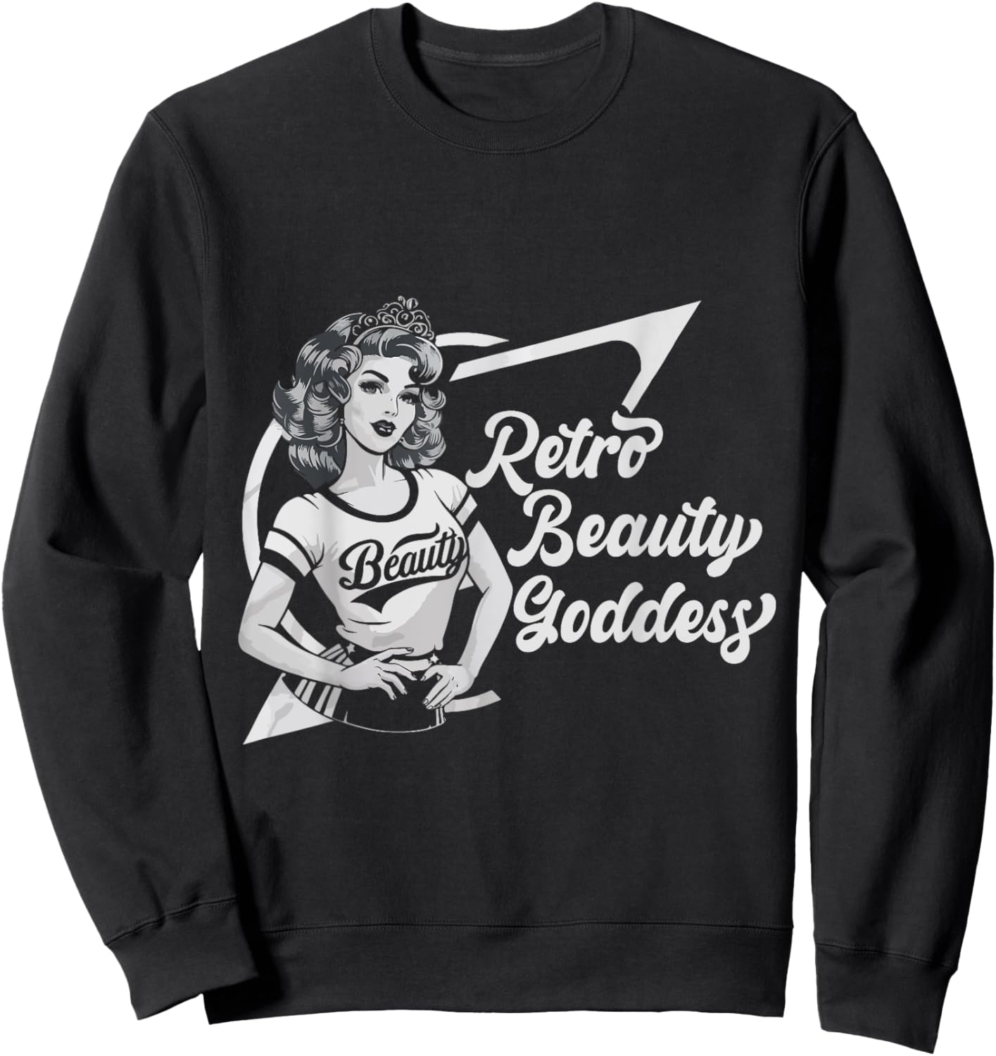 Pinup Girl Beauty Sassy Vintage American Retro Girls Sweatshirt - Sweatshirt | Black