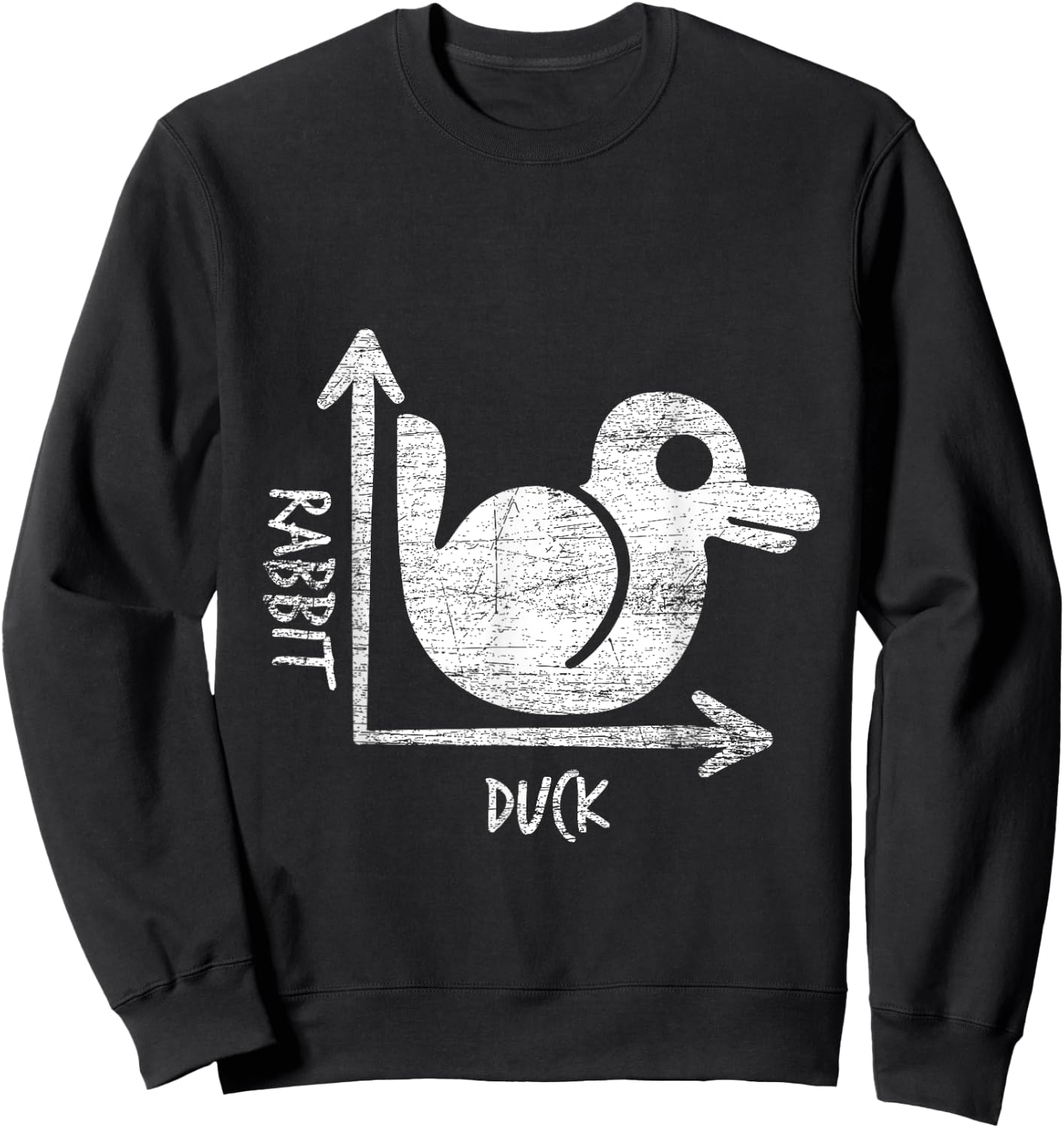 Funny Optical Illusion Gift Duck Or Rabbit Sweatshirt - Sweatshirt | Black