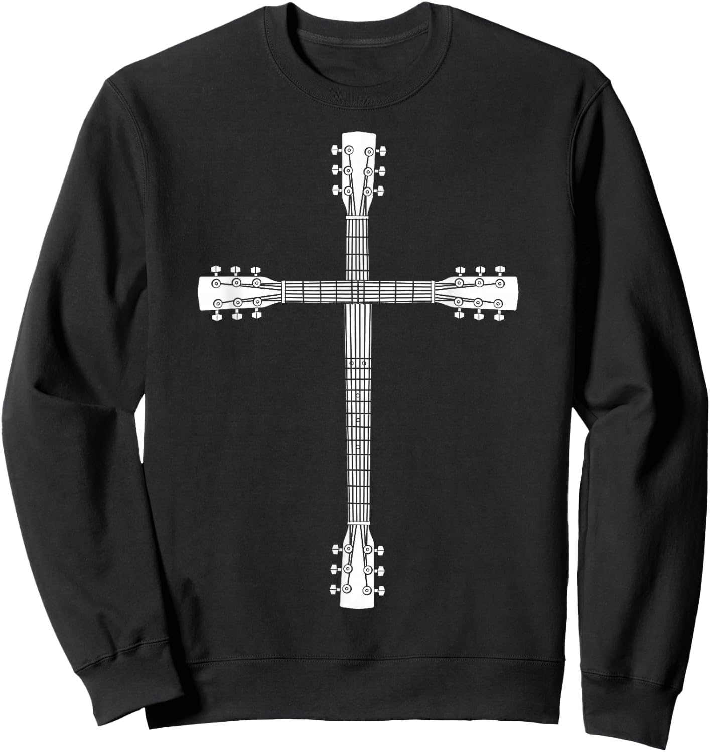 Cool Christian Guitar Cross | Funny Musician Guitarist Gift Sweatshirt - Sweatshirt | Black