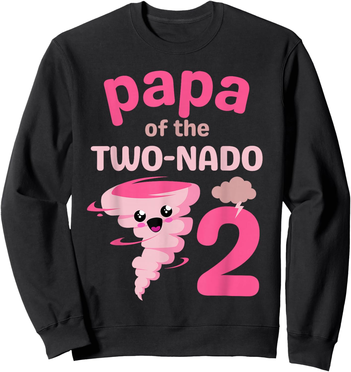 Papa of the Two-nado Tornado Theme 2nd Birthday Party Kids Sweatshirt - Sweatshirt | Black