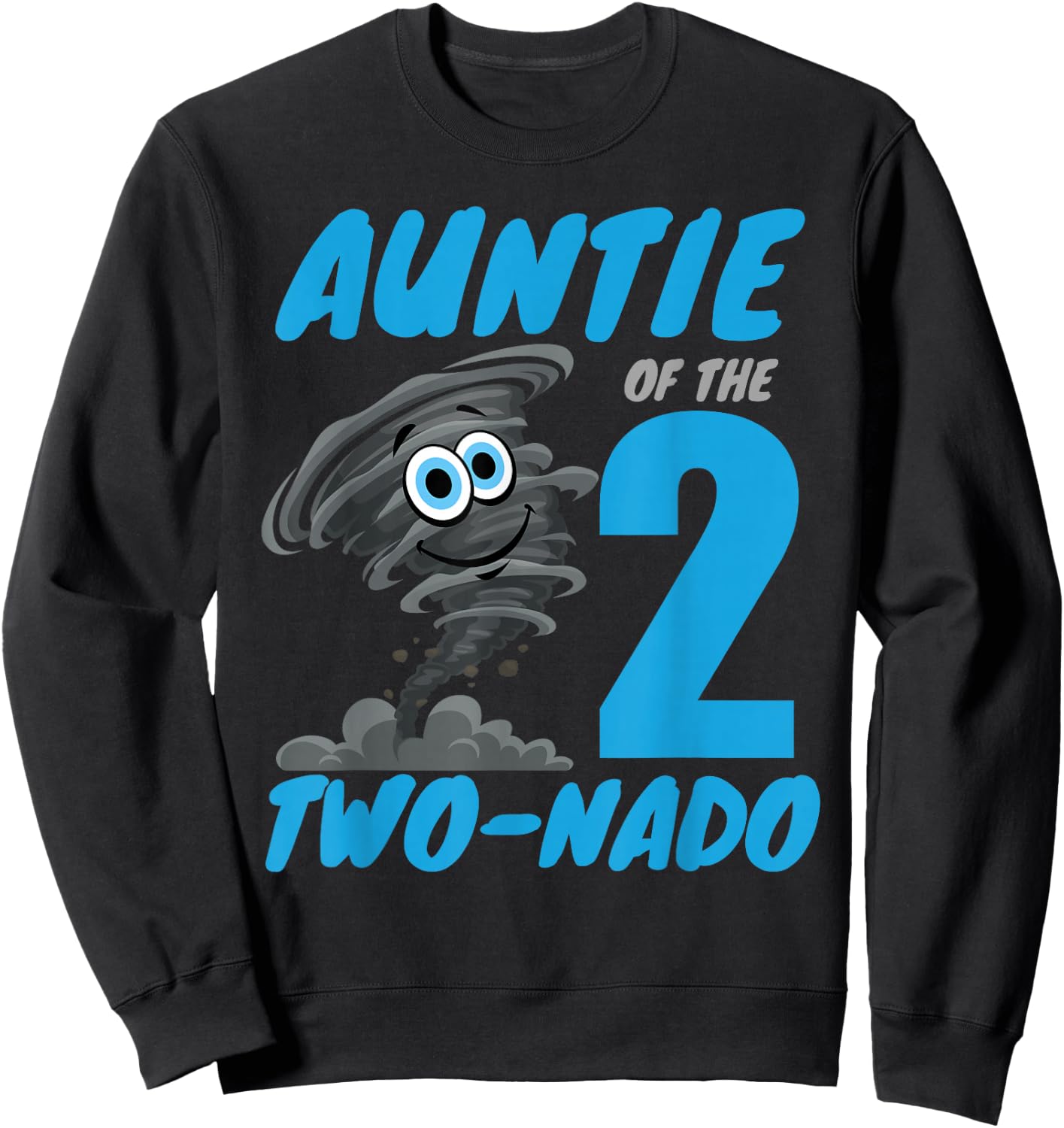 Auntie of The Two-Nado Storm TorNado 2nd Two Birthday Boy Sweatshirt - Sweatshirt | Black
