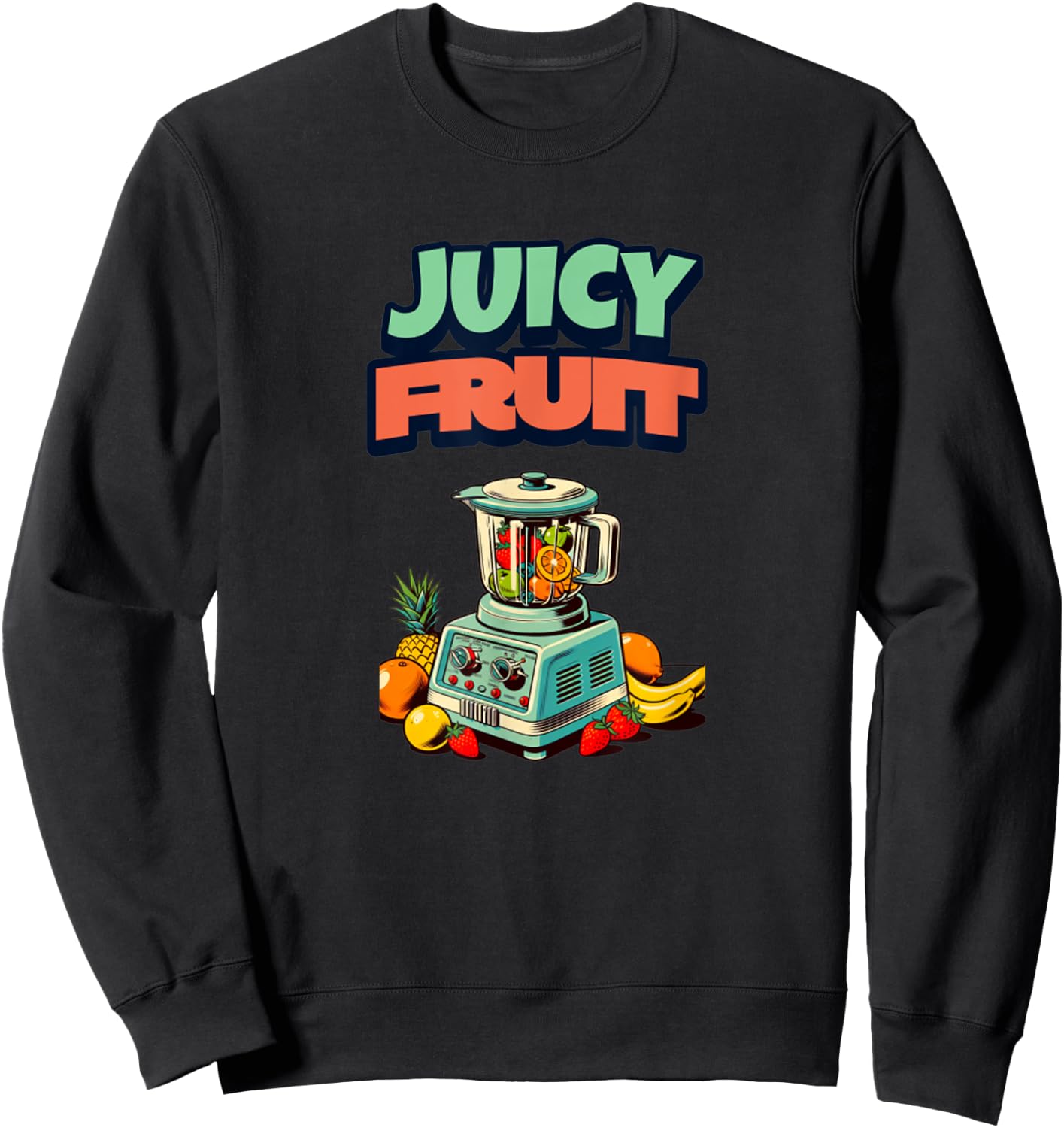 Juicy Fruit Retro Smoothie Eat Clean Funny Healthy Food Sweatshirt - Sweatshirt | Black