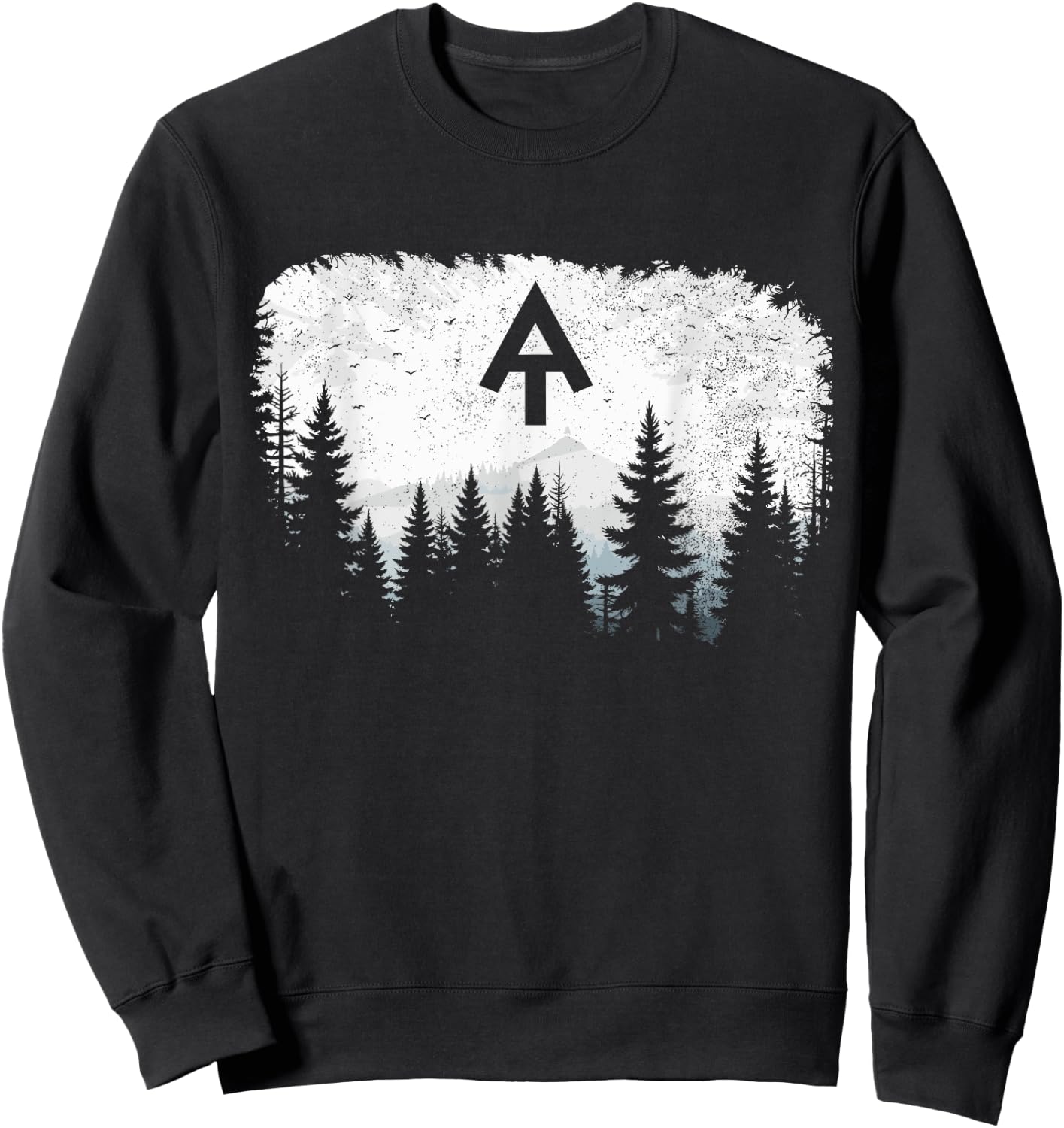 White Blaze Appalachian AT Trail Pine Tree AT Thru Hike Sweatshirt - Sweatshirt | Black