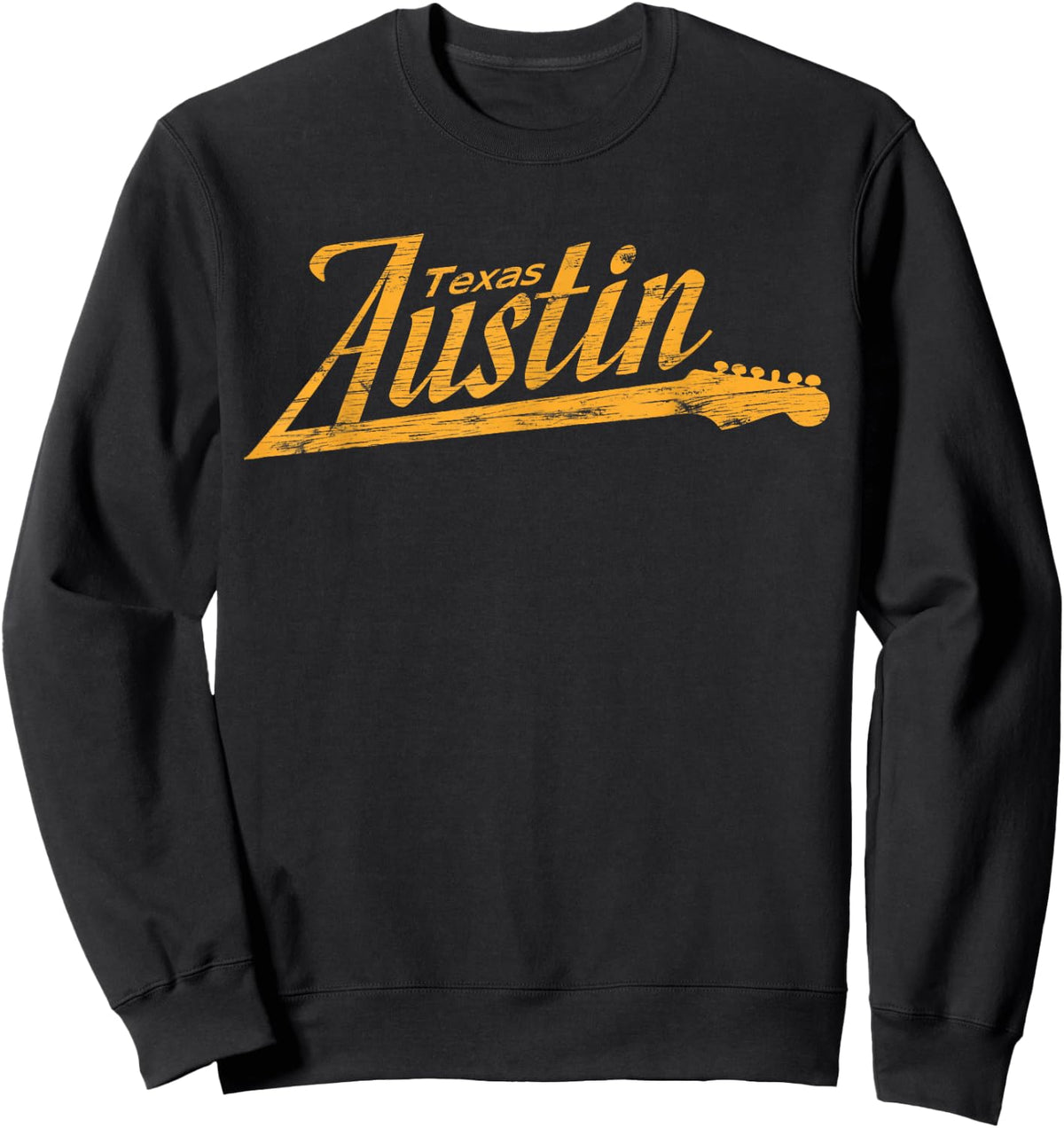 Austin Texas Guitar Neck Sweatshirt - Sweatshirt | Black