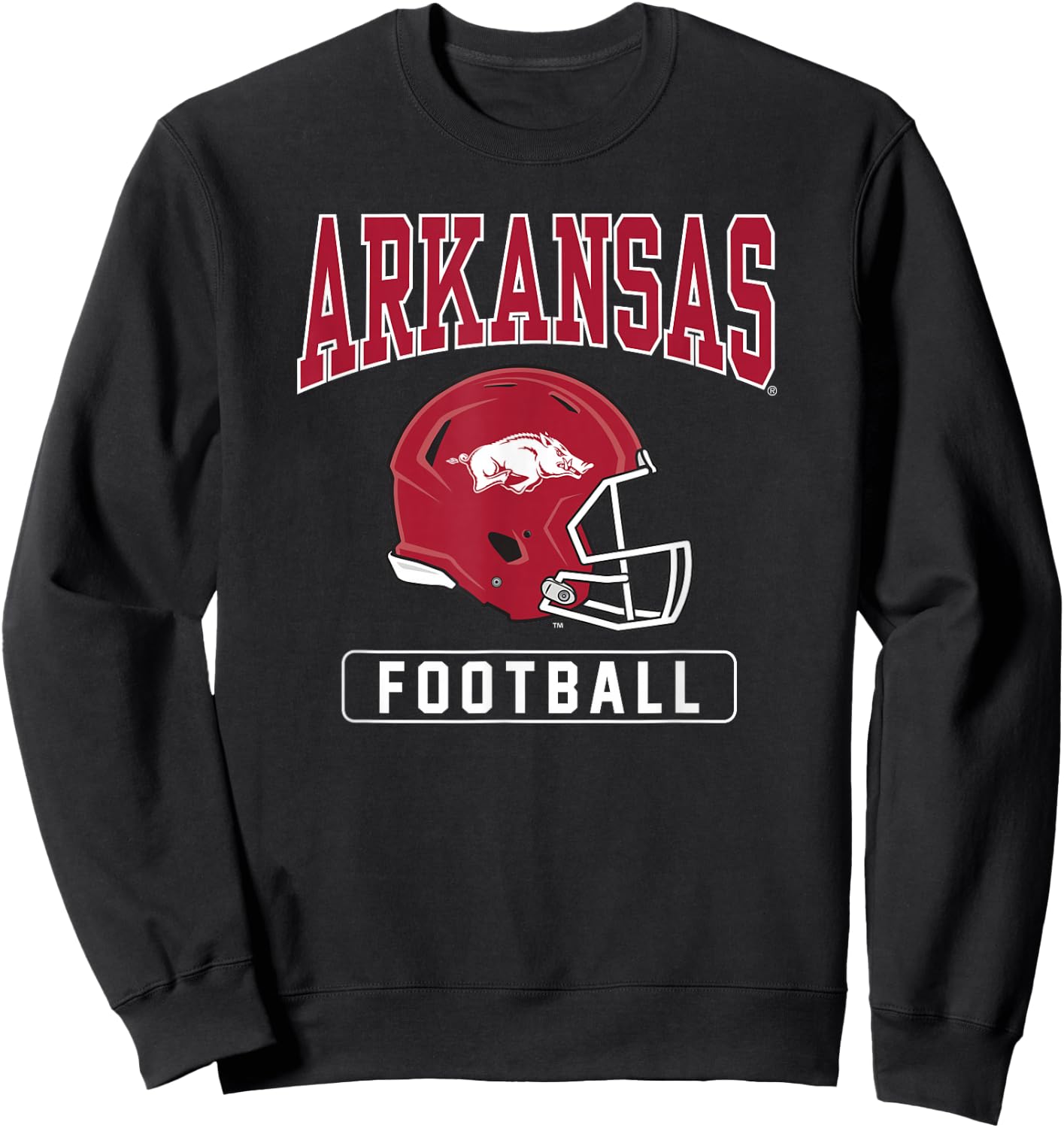 University of Arkansas Razorbacks Football Helmet Sweatshirt - Sweatshirt | Black