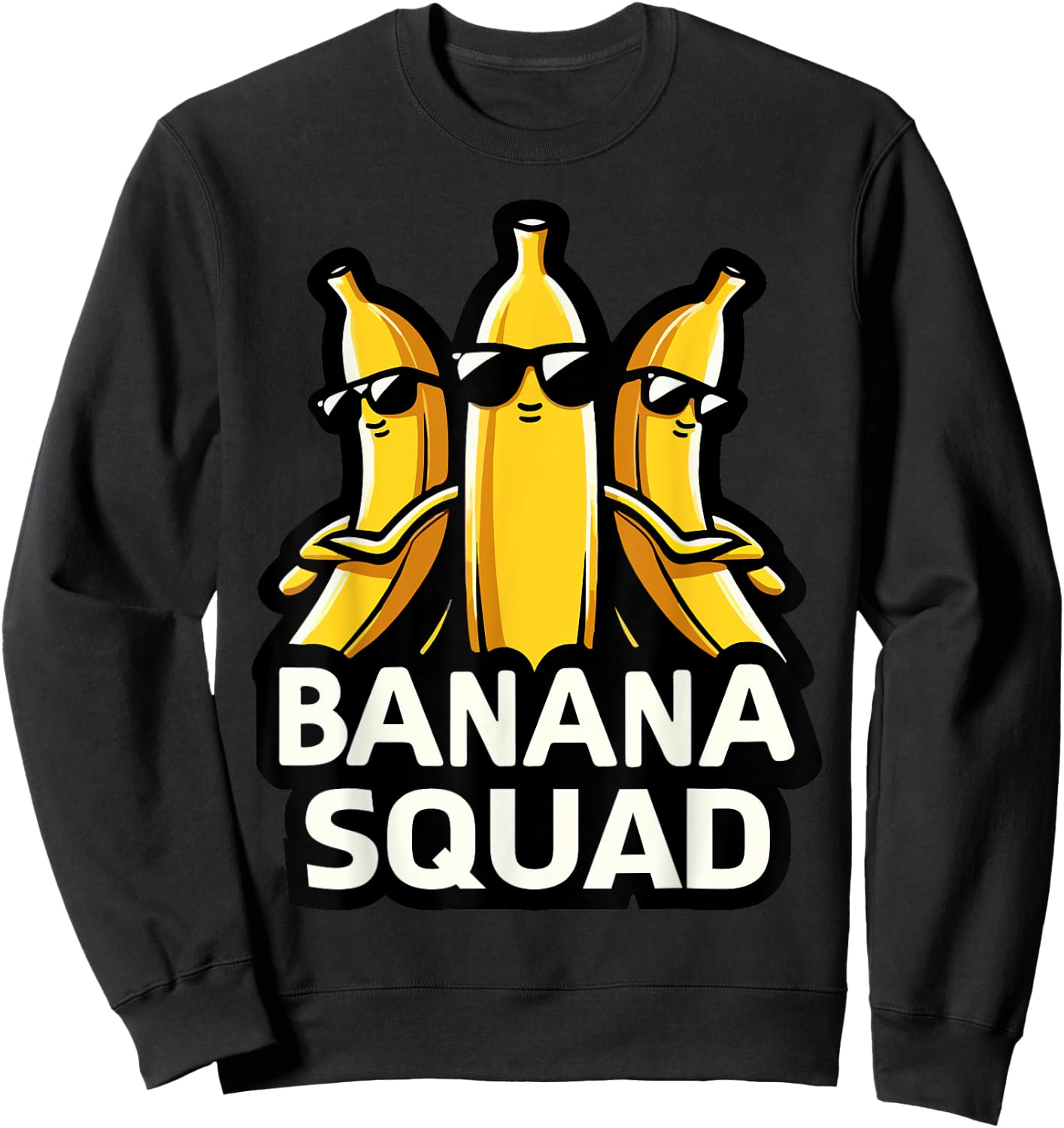 Banana Squad Funny Fruit Banana Lover Team Banana Crew Sweatshirt - Sweatshirt | Black