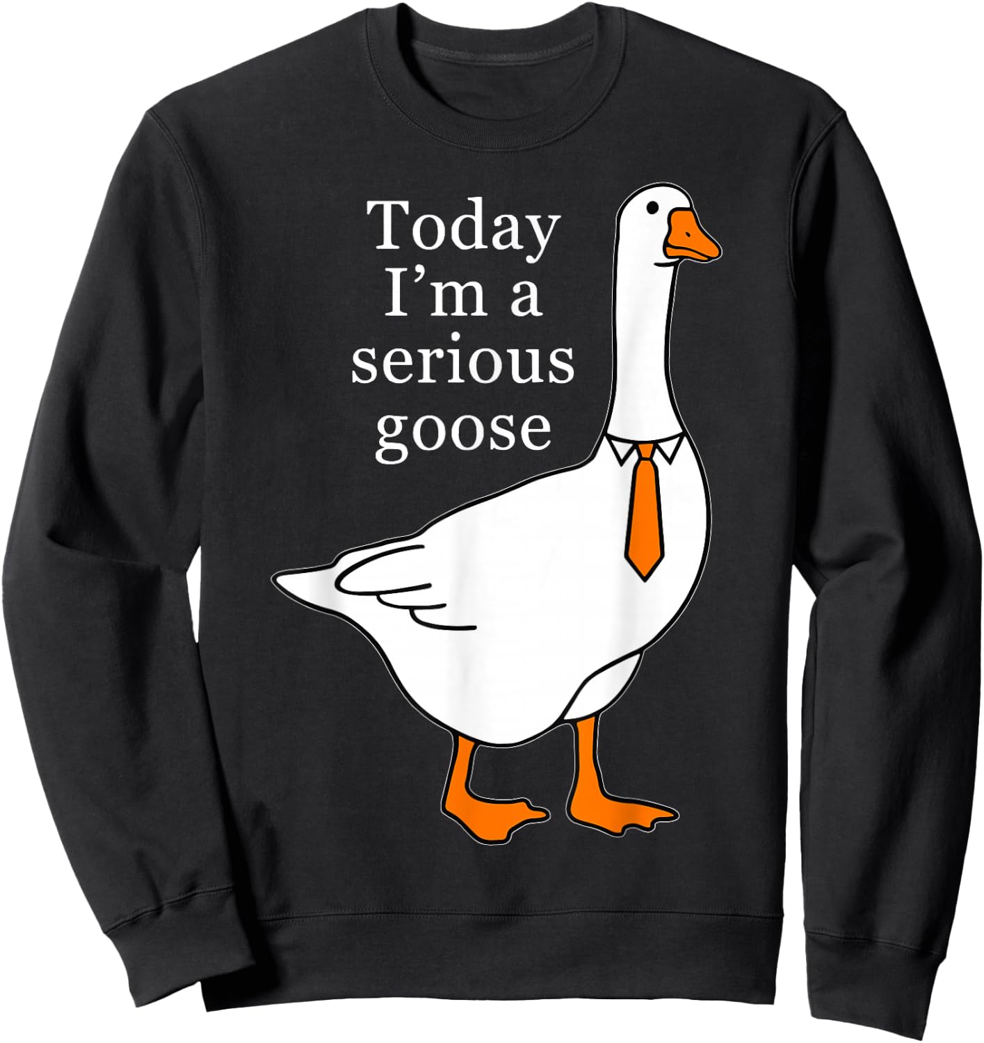 Today I'm A Serious Goose , Small, Black Sweatshirt - Sweatshirt | Black