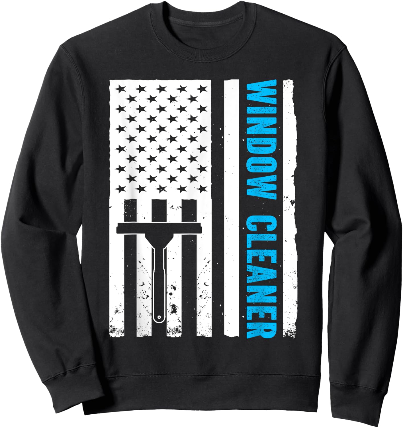 US Flag Window Cleaner Sweatshirt - Sweatshirt | Black