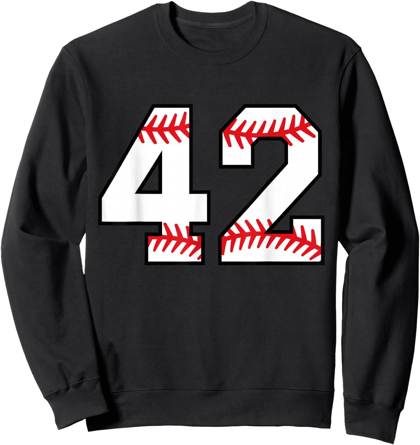 Baseball Softball Number #42 Sweatshirt - Sweatshirt | Black