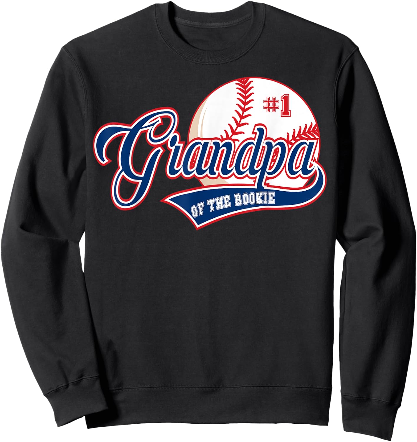 Grandpa Rookie of Year 1st Birthday Baseball Theme Matching Sweatshirt - Sweatshirt | Black