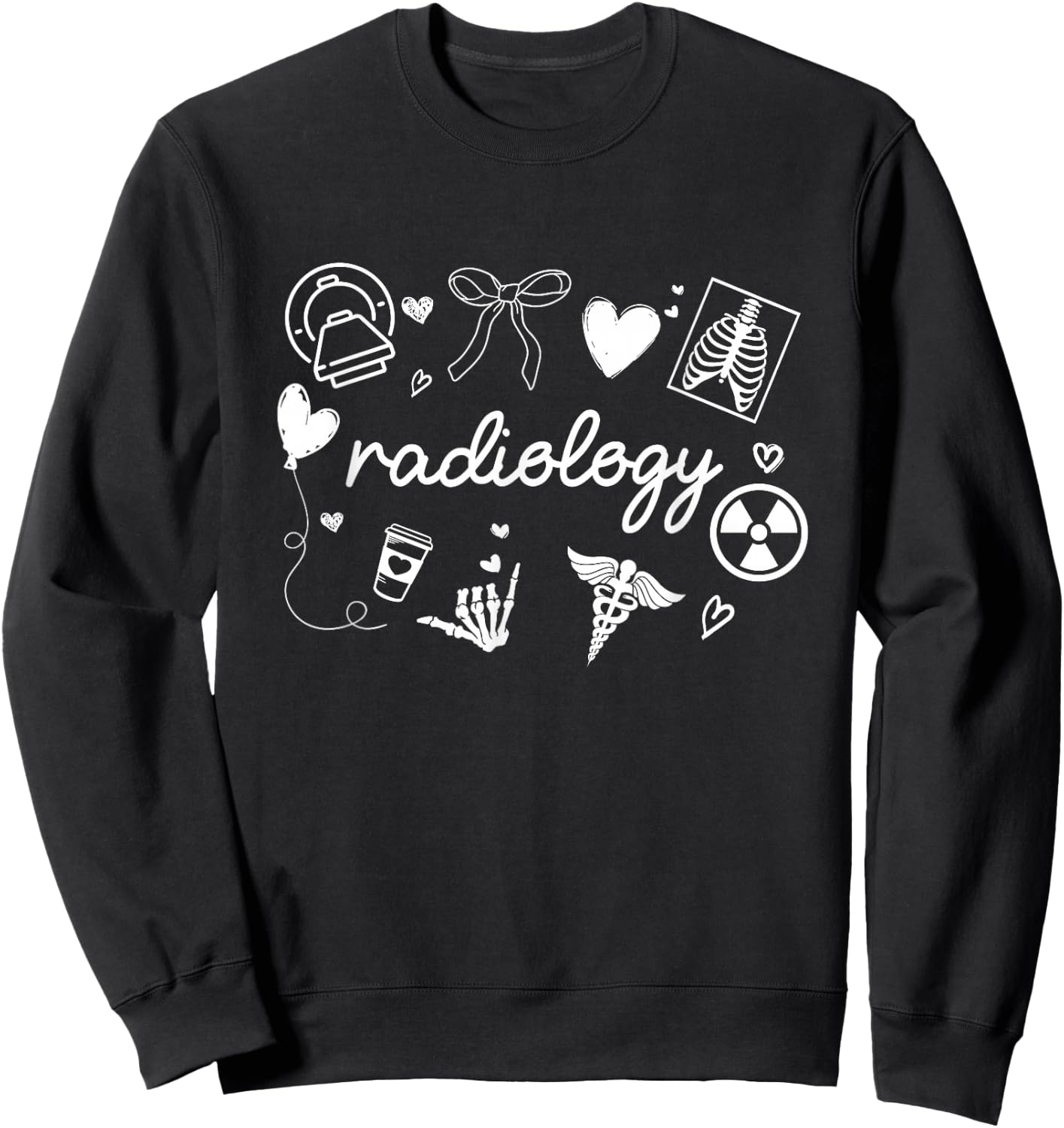 Radiology Coquette Bow RAD Tech X-ray Technologist CT MRI Sweatshirt - Sweatshirt | Black