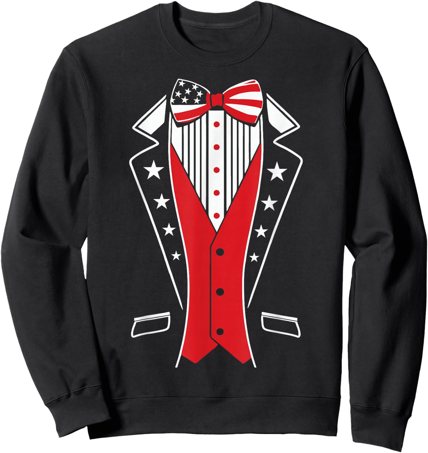 4th of July Boys USA Tuxedo Shirt US American Flag Youth Sweatshirt - Sweatshirt | Black