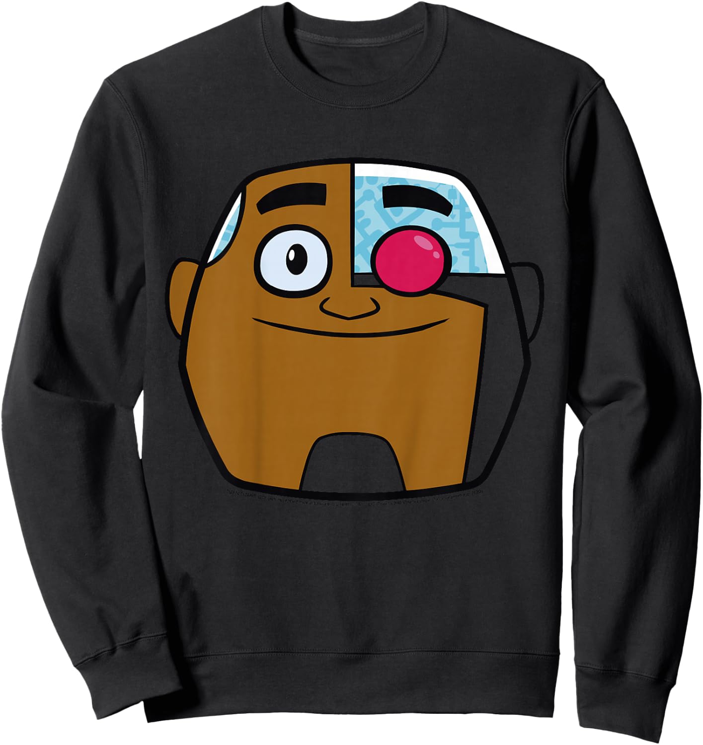 Kids DC Comics Teen Titans Go! Cyborg Big Face Sweatshirt - Sweatshirt | Black