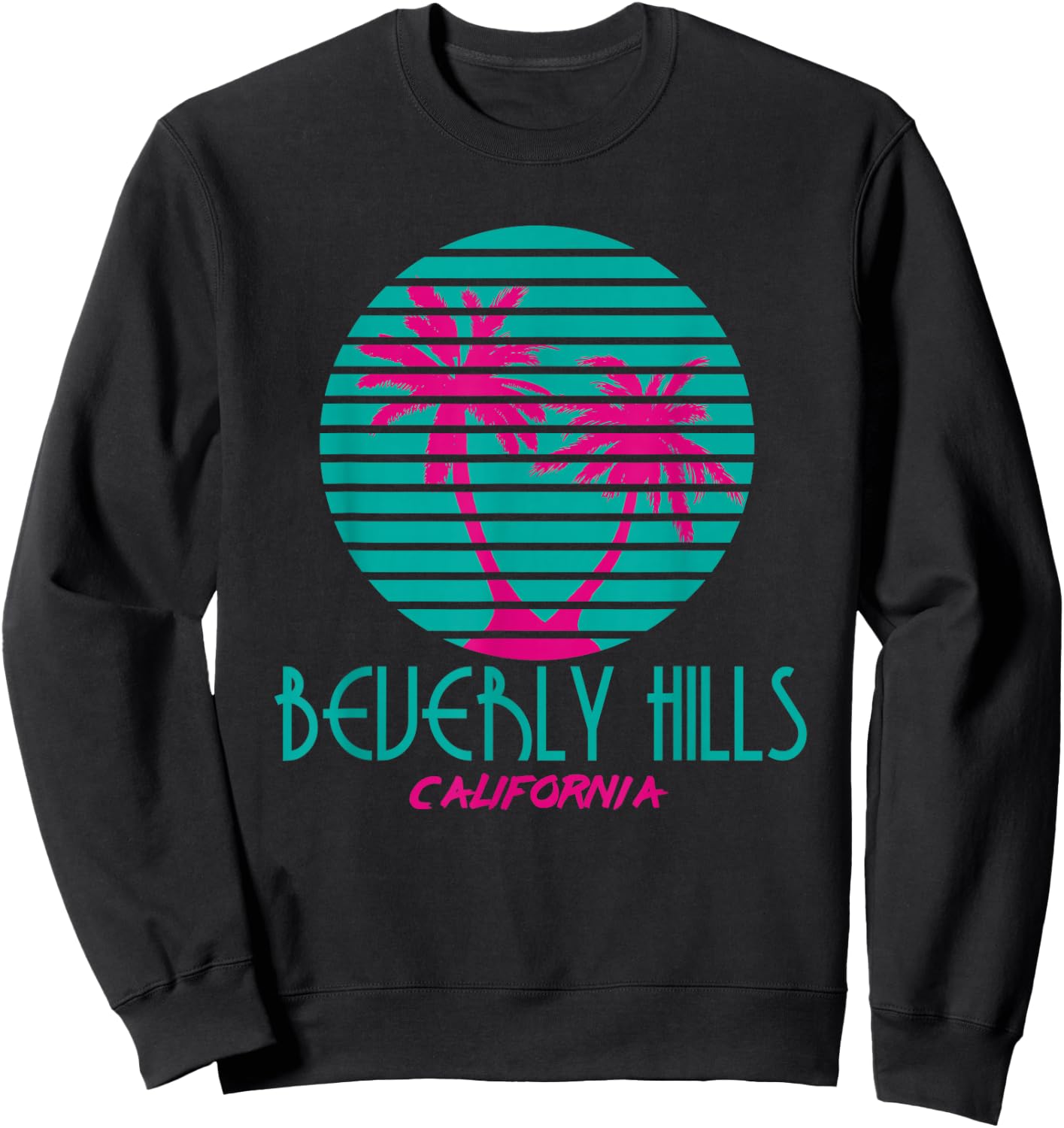 Beverly Hills California T Shirt Vintage Palm Trees Souvenir Sweatshirt - Sweatshirt | Black