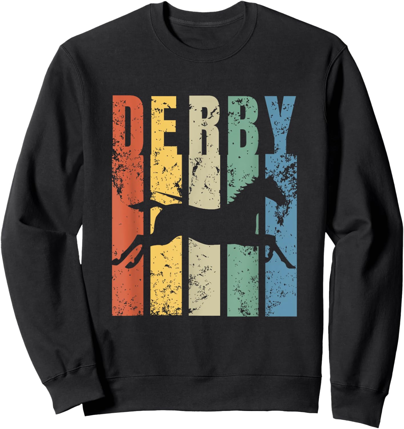 Derby Shirt Featuring Horse - Vintage Style Derby Sweatshirt - Sweatshirt | Black