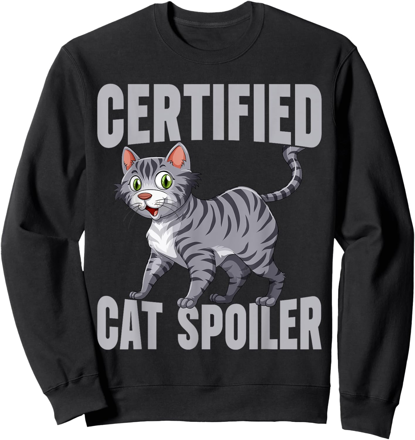 Certified Cat Spoiler Cat Grandma Sweatshirt - Sweatshirt | Black