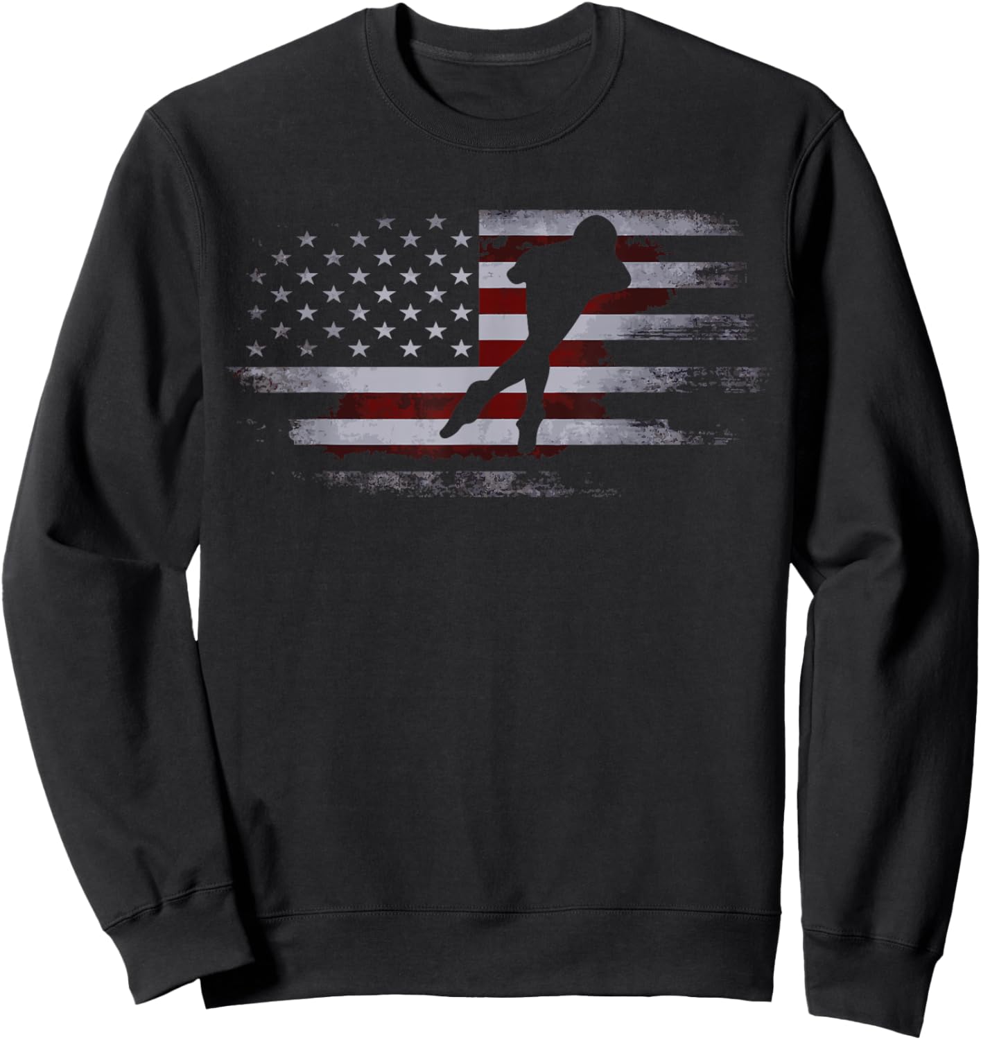 Inline Speed Skating American Flag Roller Blading Sweatshirt - Sweatshirt | Black