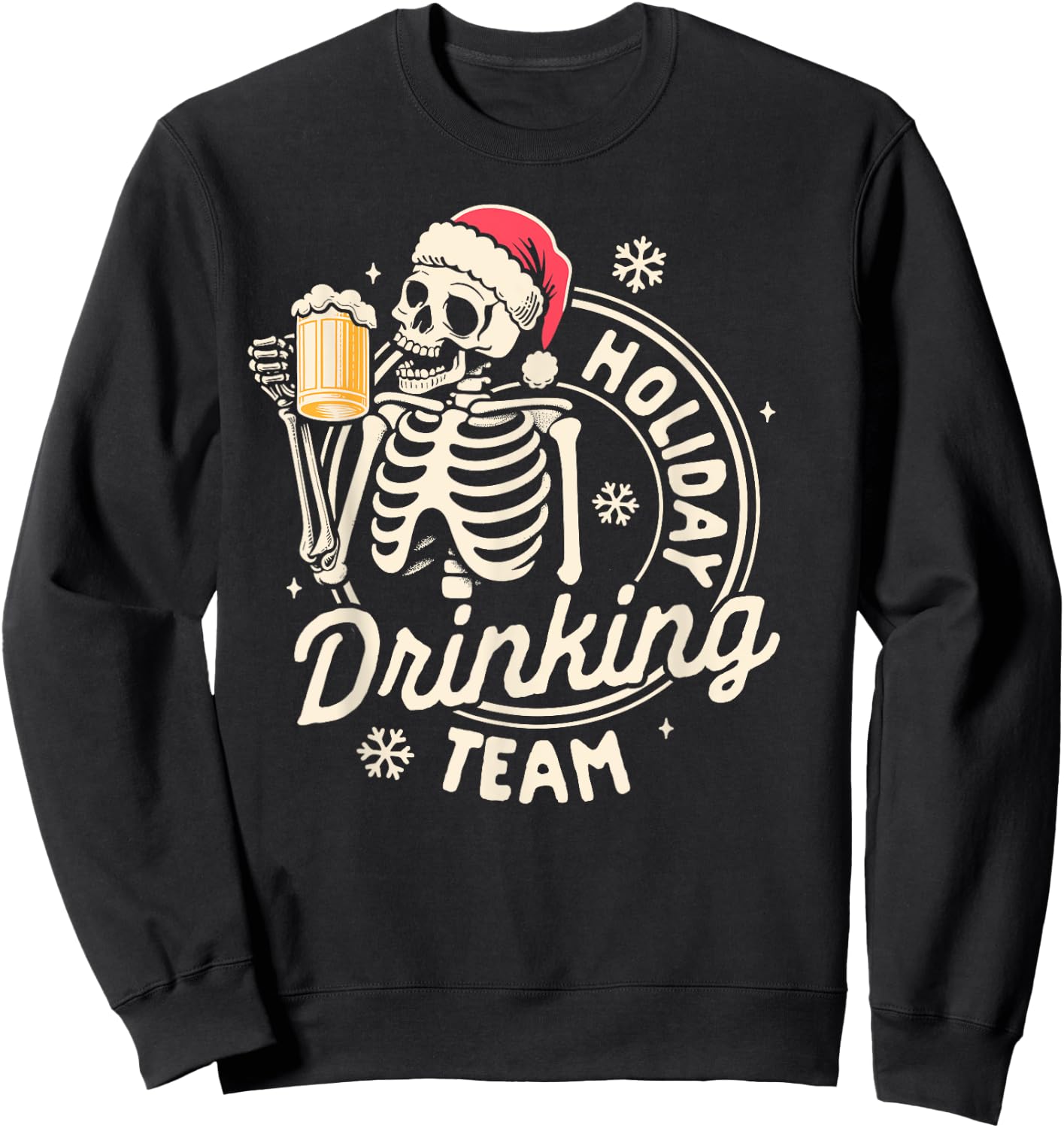 Christmas Xmas Beer Lover Drinking Holiday Drinking Team Sweatshirt - Sweatshirt | Black