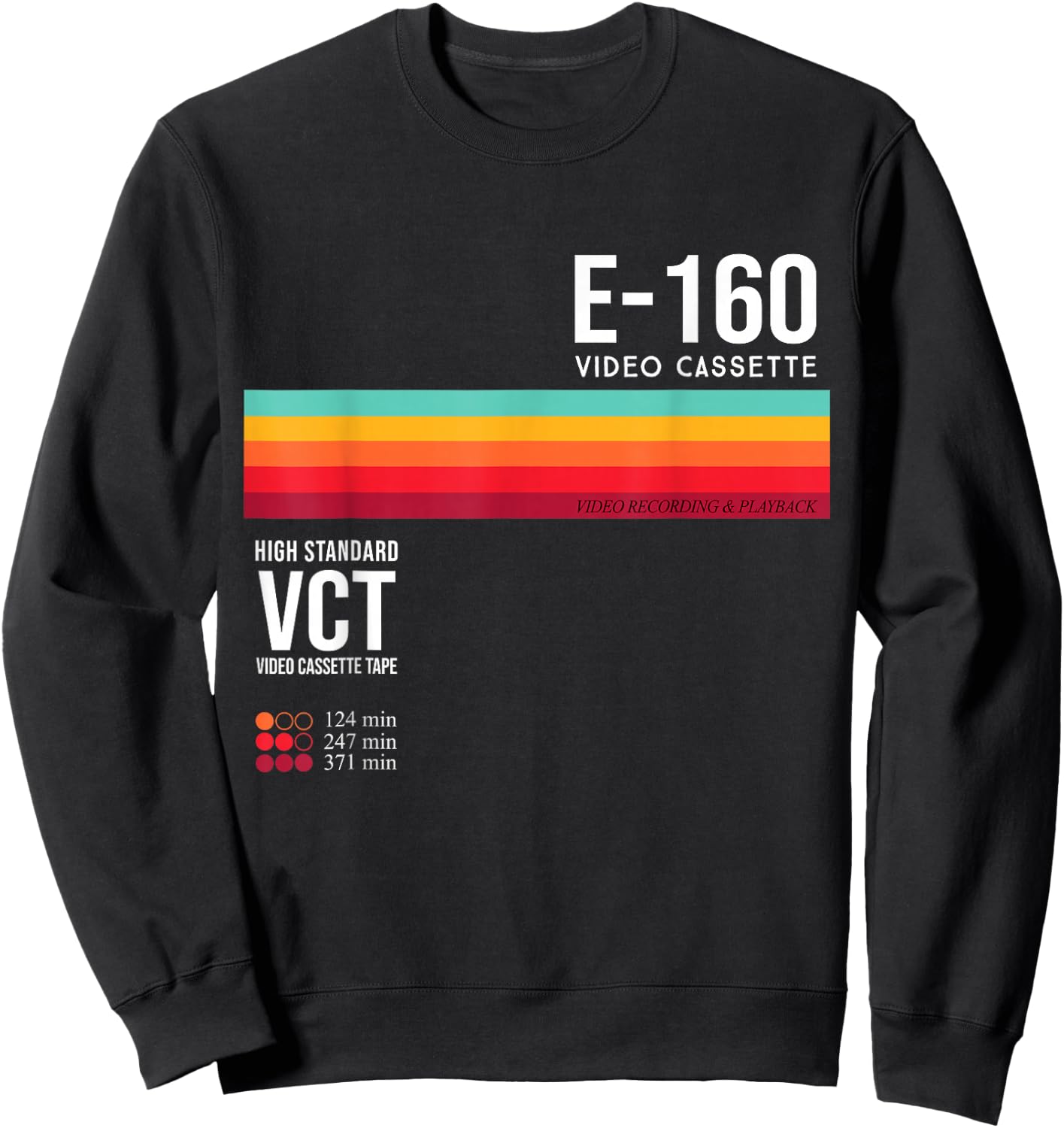 Vintage 80s video cassette tape Retro Sweatshirt - Sweatshirt | Black