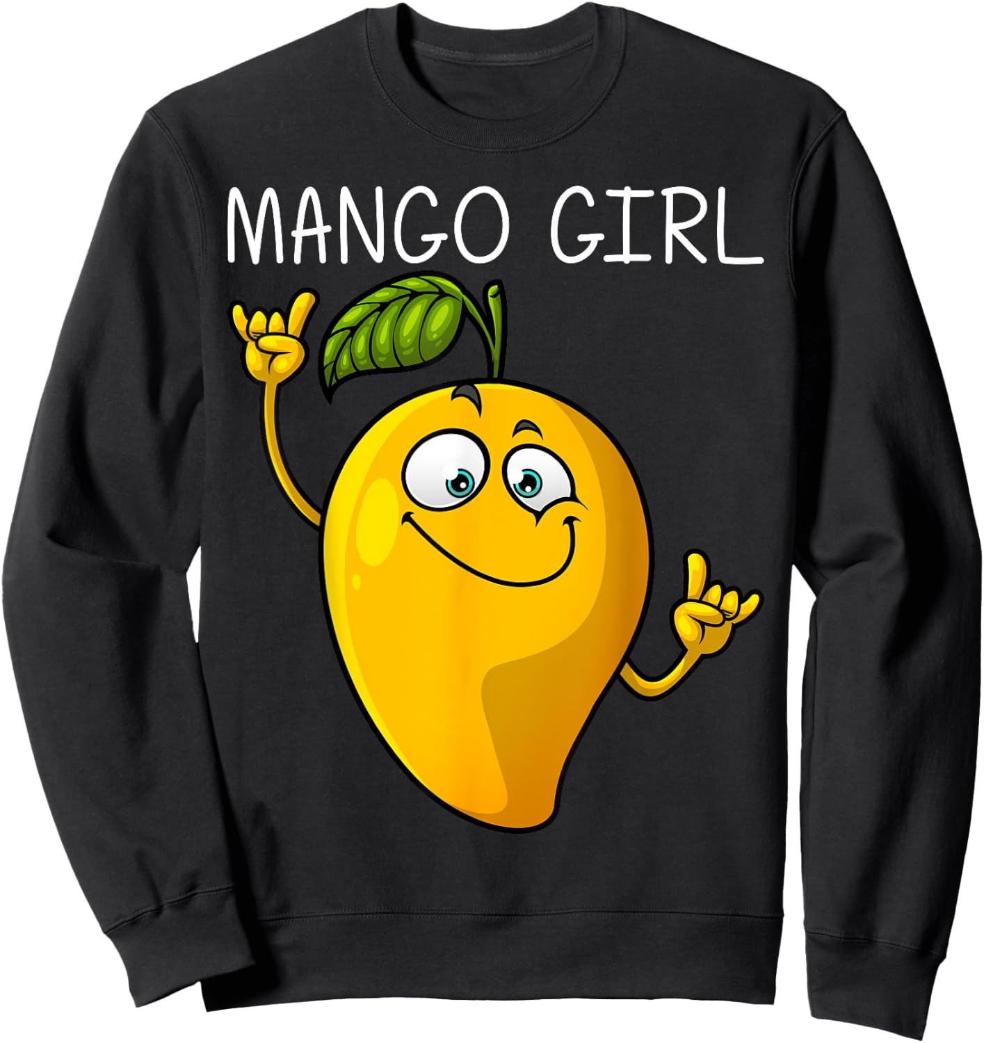 Cute Mango Design For Girls Kids Tropical Fruit Mango Lover Sweatshirt - Sweatshirt | Black