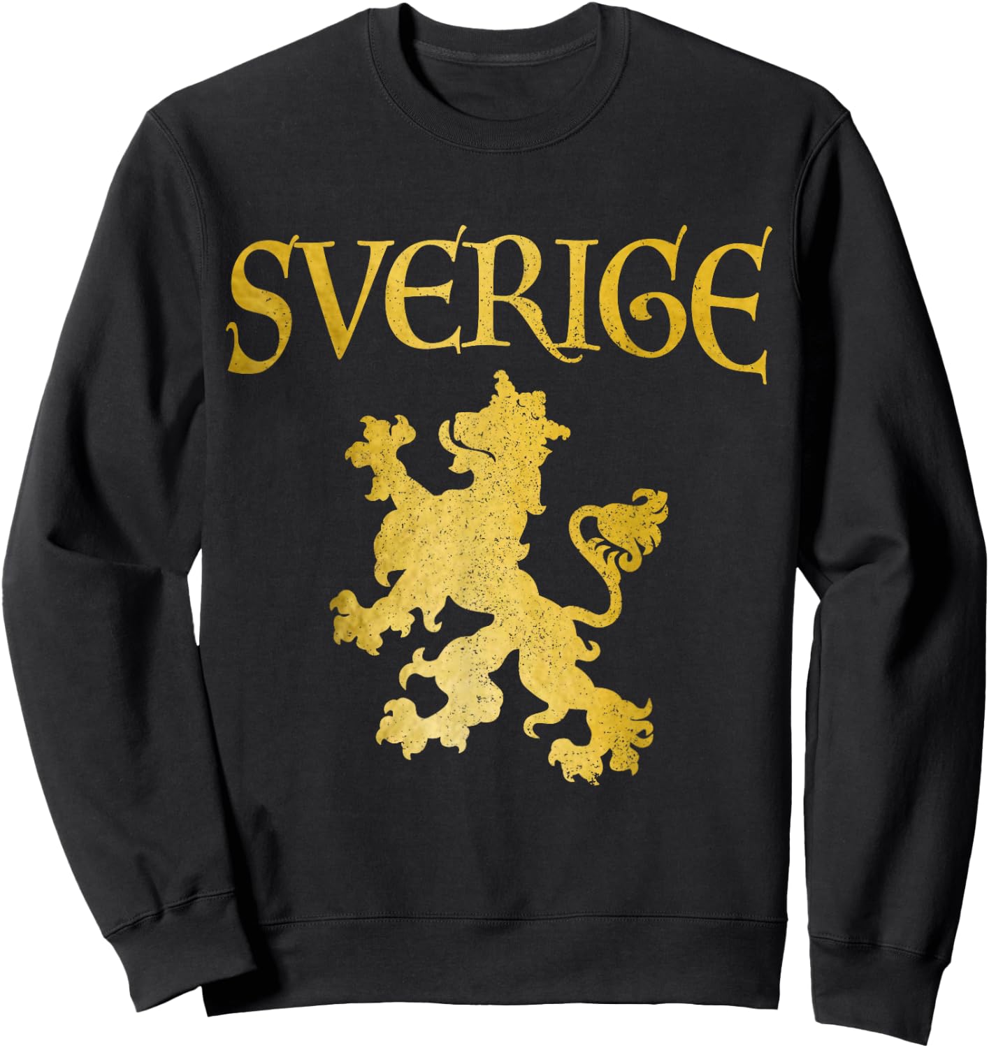 Sverige Lion Swedish Flag Pride Sweden Vintage Sweatshirt - Sweatshirt | Black