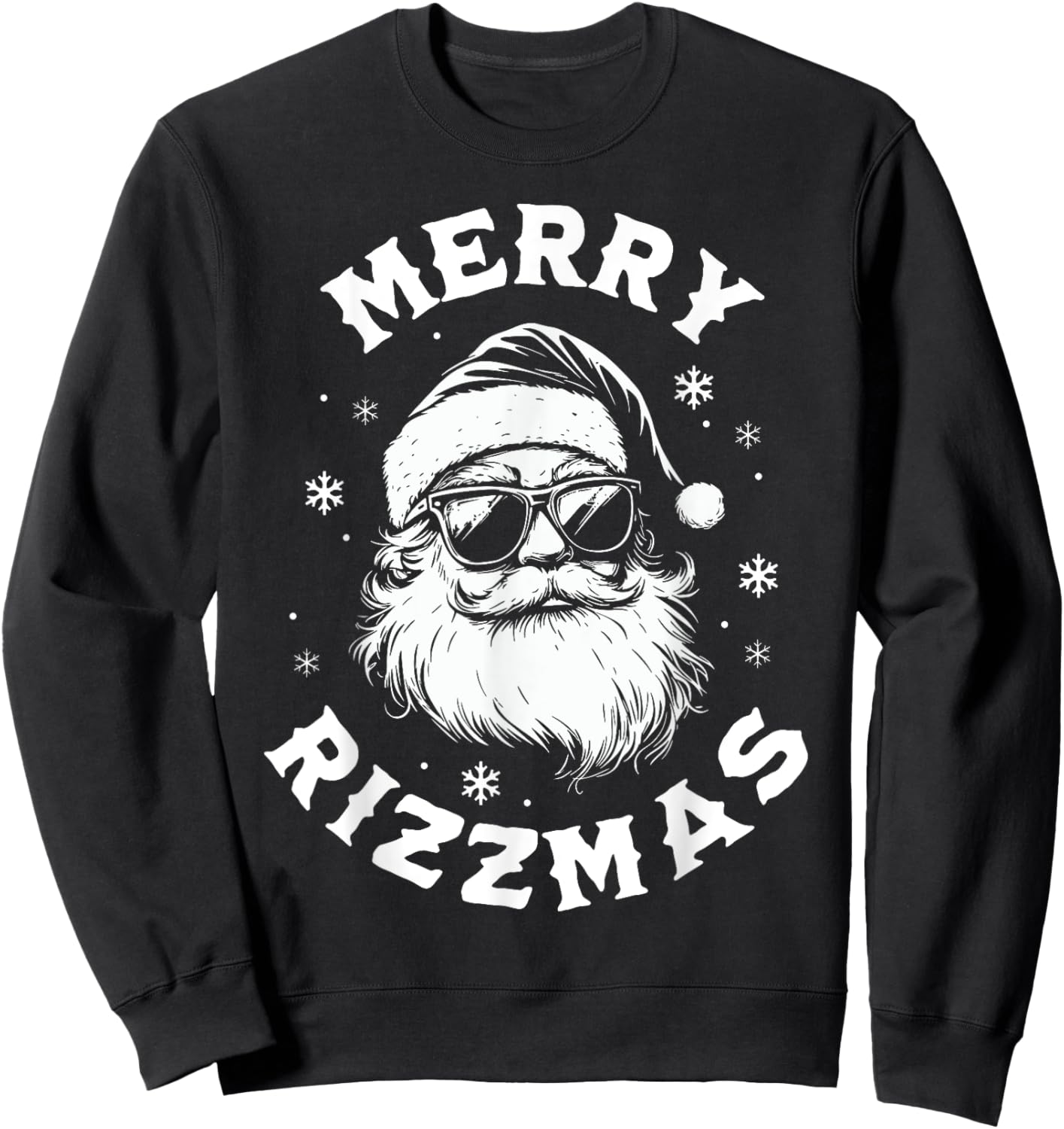 Merry Rizzmas Kids Teens School Funny Christmas Santa Claus Sweatshirt - Sweatshirt | Black