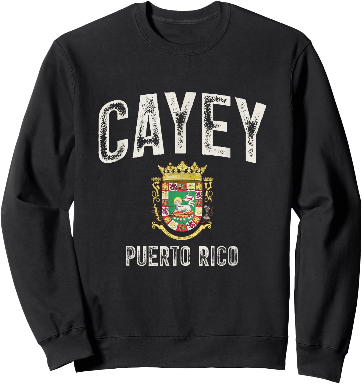 Cayey City in Puerto Rico, Puerto Rico Armorial Sweatshirt - Sweatshirt | Black
