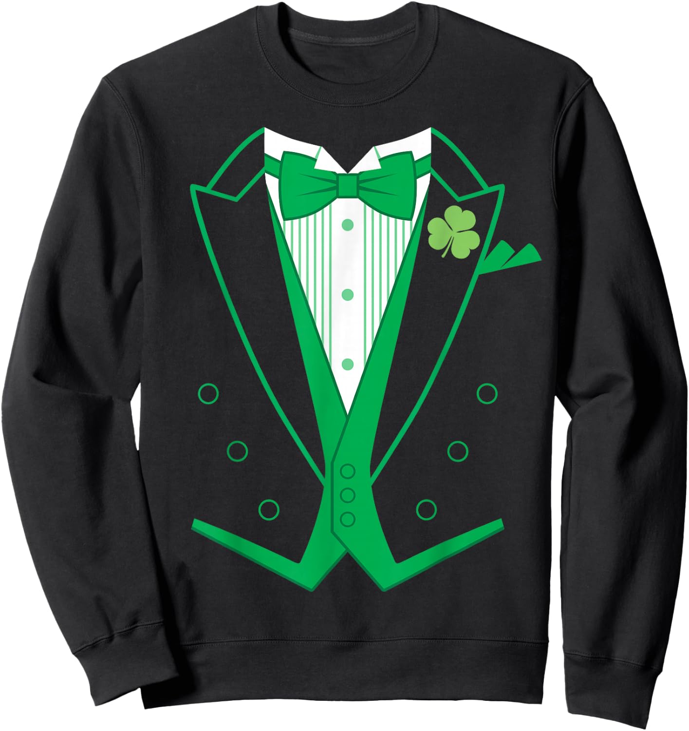 Irish Formal Tuxedo St. Patrick's Day Sweatshirt - Sweatshirt | Black
