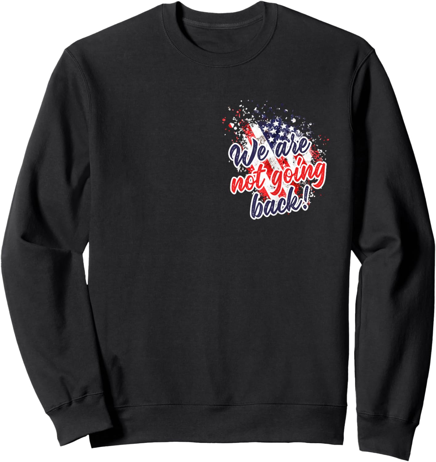 Not Going Back USA Rally Speech 2024 American Flag Americans Women Men Sweatshirt - Sweatshirt | Black
