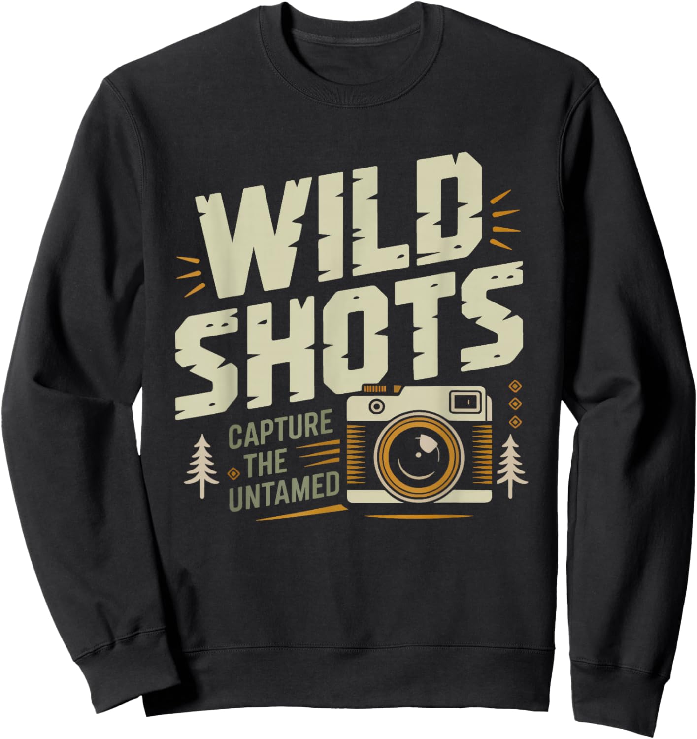 Distressed Retro Wildlife Photographer Nature Camera Sweatshirt - Sweatshirt | Black