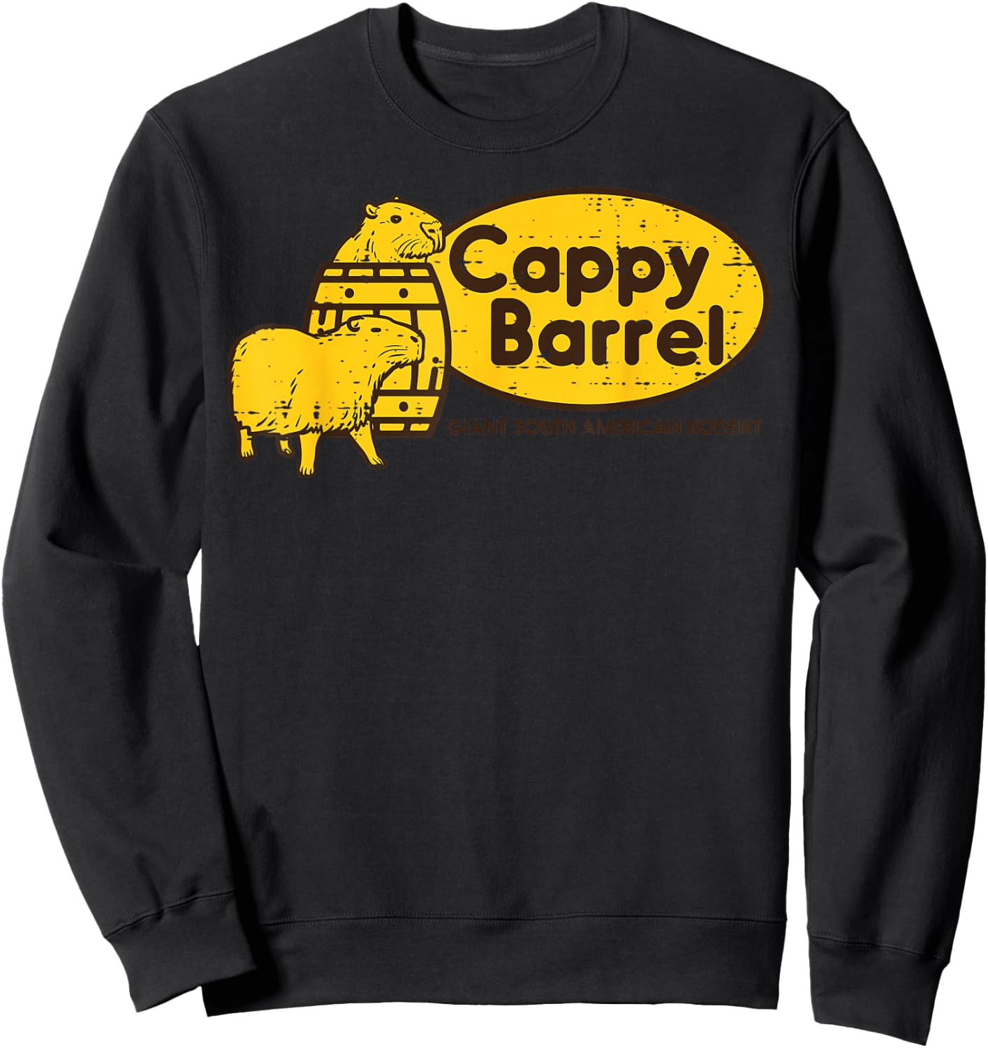 Capybara Cappy Barrel Giant South American Rodent Men Women Sweatshirt - Sweatshirt | Black