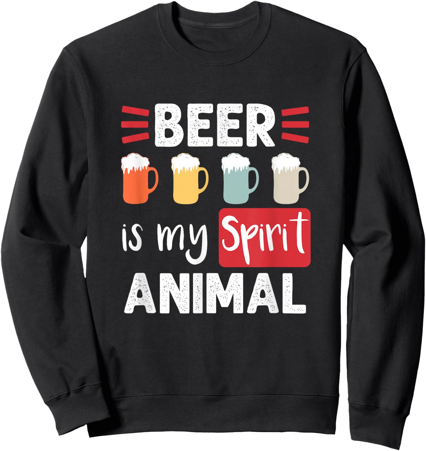 Vintage Beer is My Spirit Animal Sweatshirt - Sweatshirt | Black