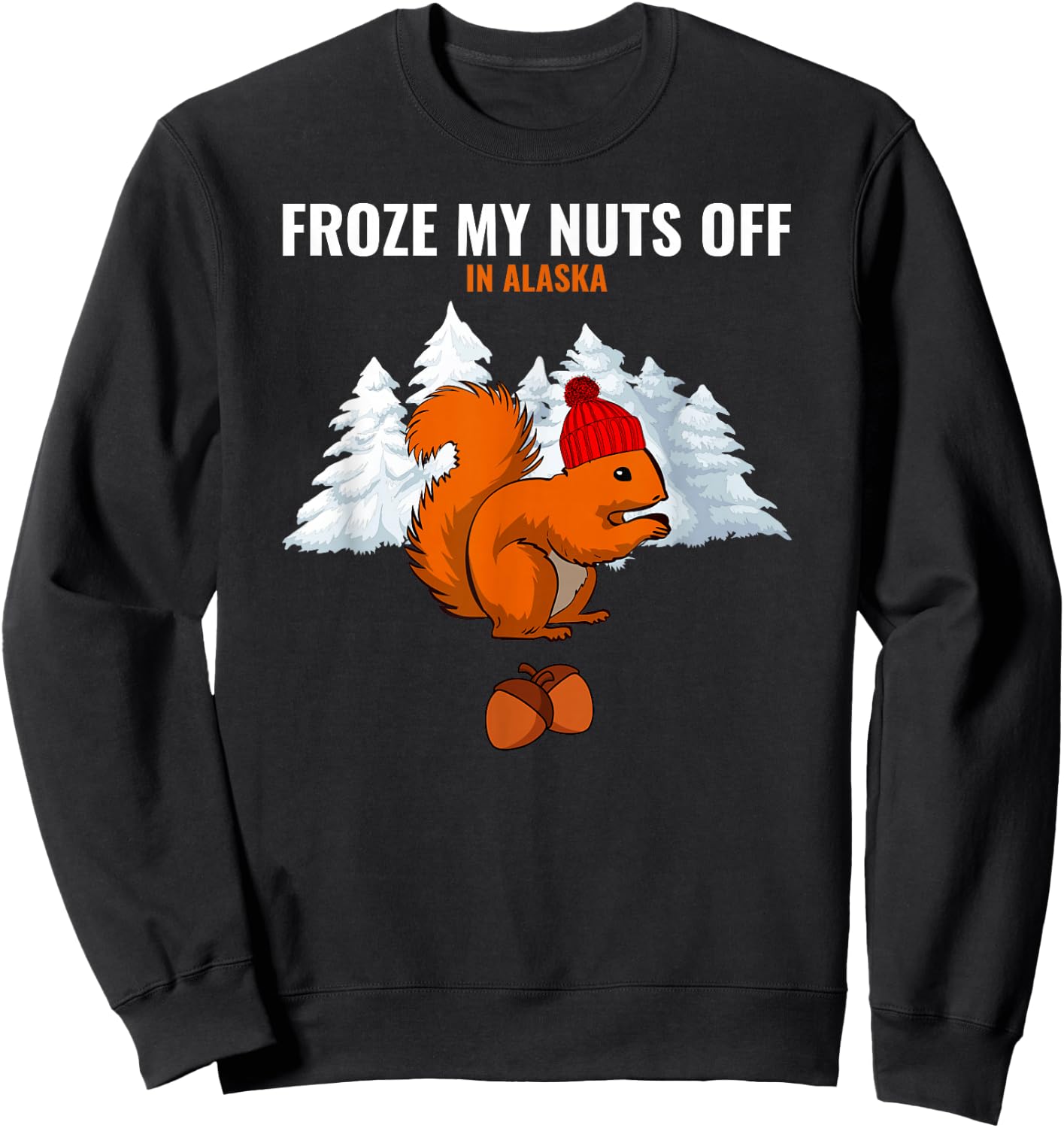 Froze My Nuts Off In Alaska Funny Squirrel Alaskan Tourist Sweatshirt - Sweatshirt | Black
