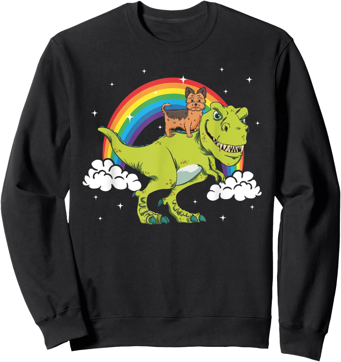 Yorkshire Terrier Yorkie Dog T Rex Dinosaur Tyrannosaurus Men Women Kids Sweatshirt - Sweatshirt | Black
