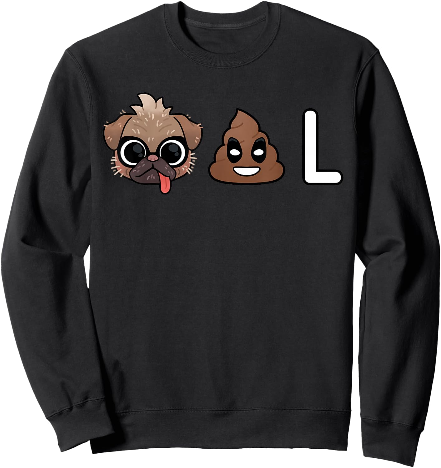 Marvel Studios Deadpool & Wolverine Dogpool Dog Poo L Emoji Sweatshirt - Sweatshirt | Black