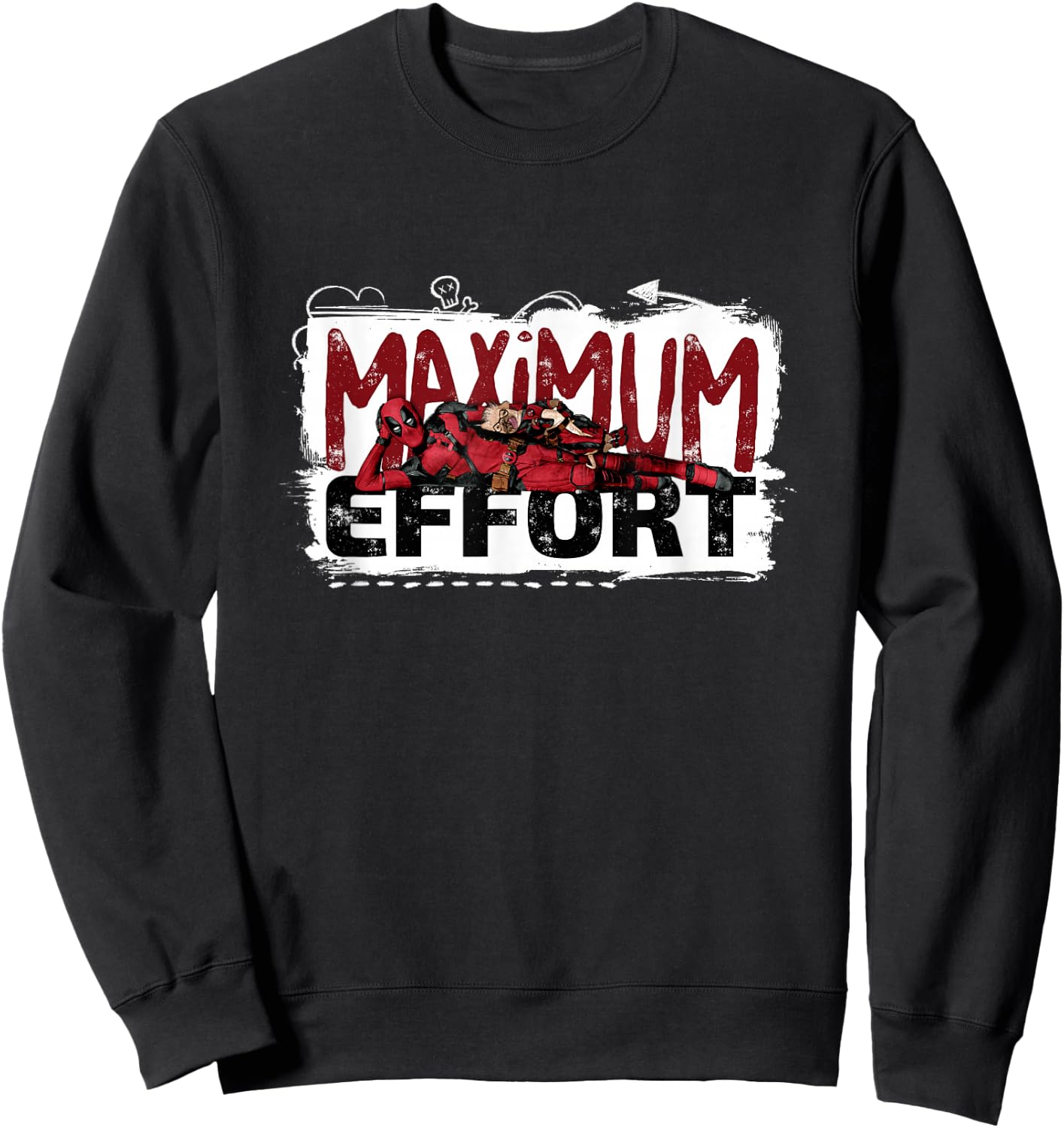 Marvel Deadpool & Wolverine Maximum Effort Split Logo Sweatshirt - Sweatshirt | Black